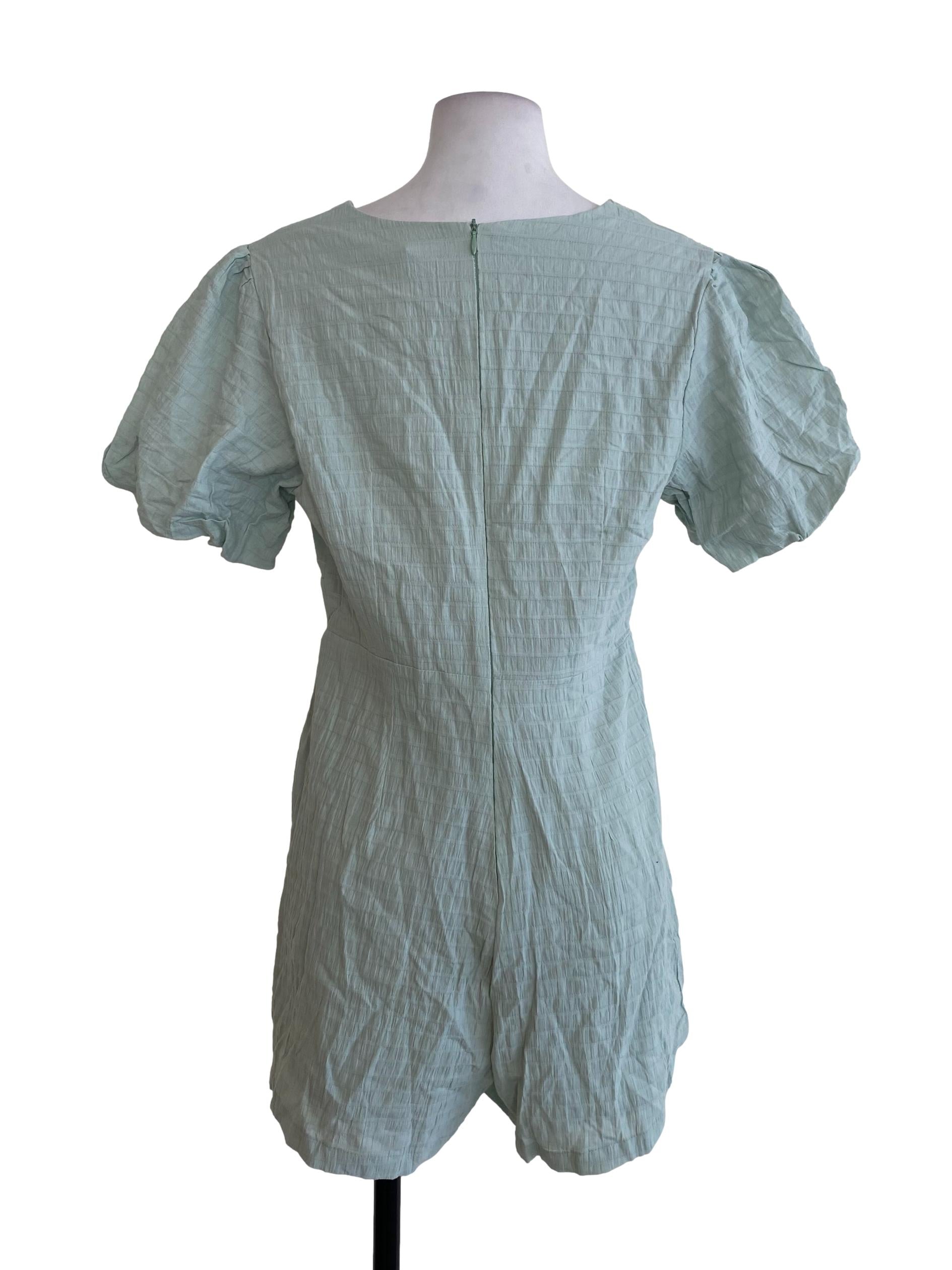 Green Striped V Neck Rompers