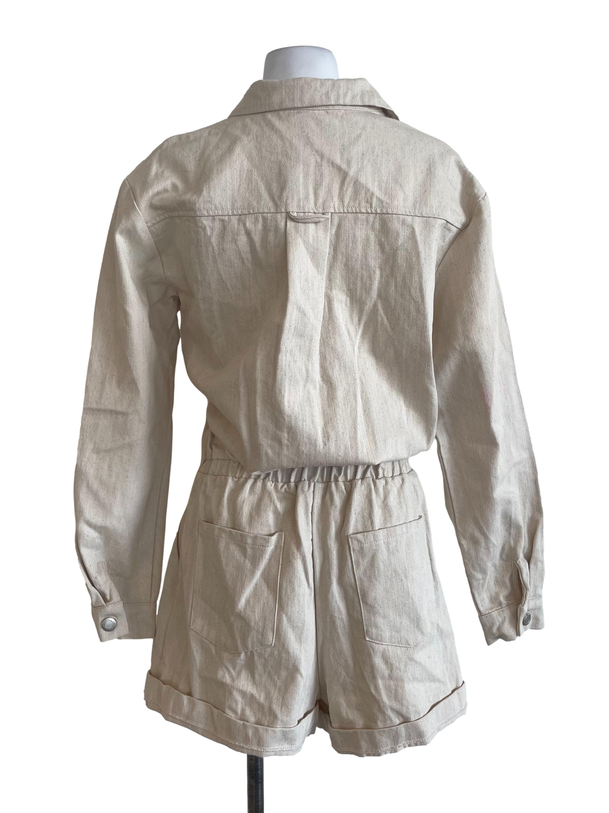 Linen White Shirt Romper