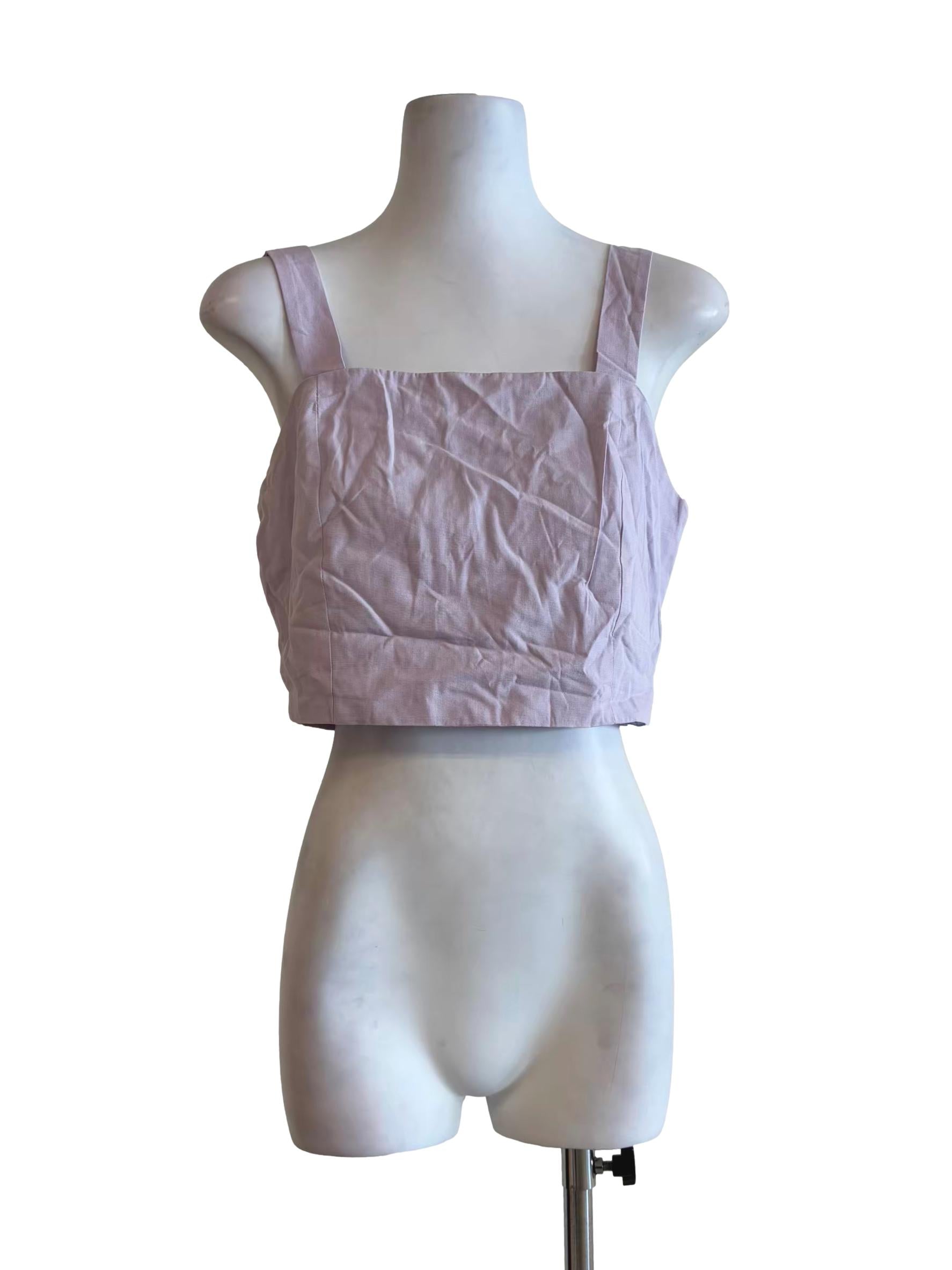 Thistle Purple Apron Neck Crop Top