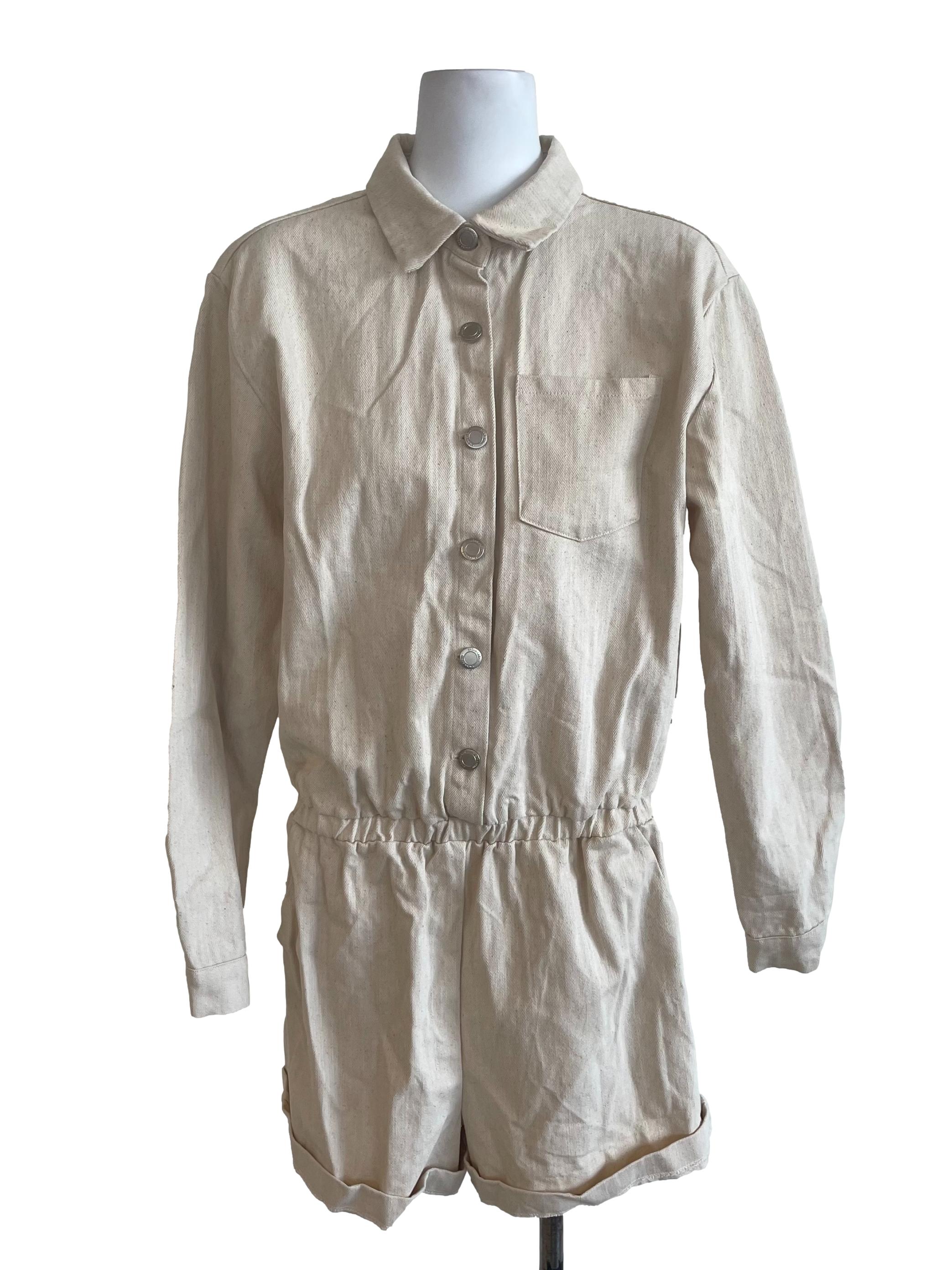 Linen White Shirt Romper