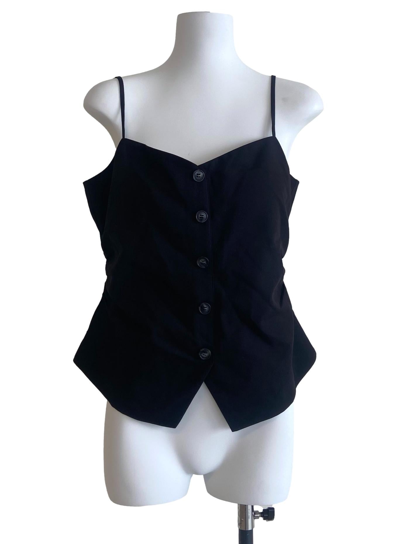 Black Buttoned Cami Top