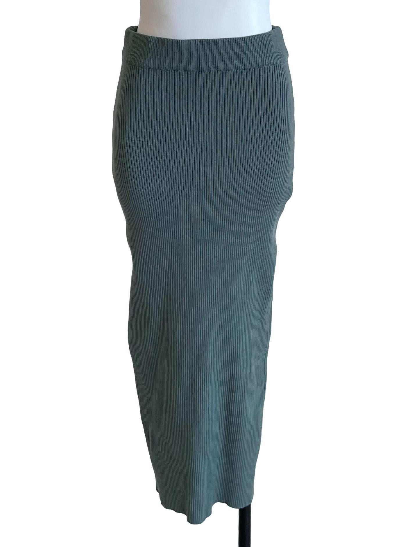 Dark Sage Knit Skirt
