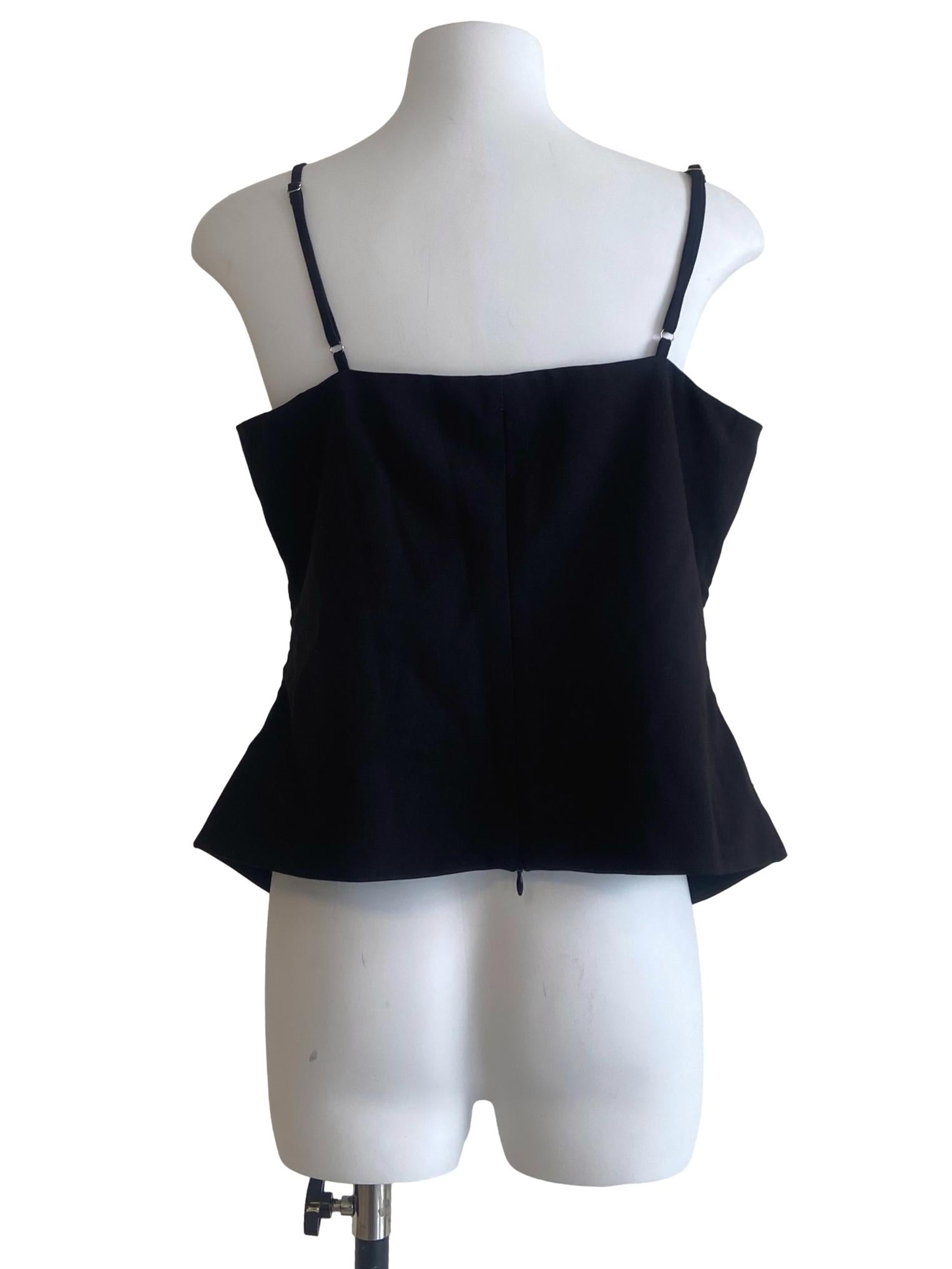 Black Buttoned Cami Top