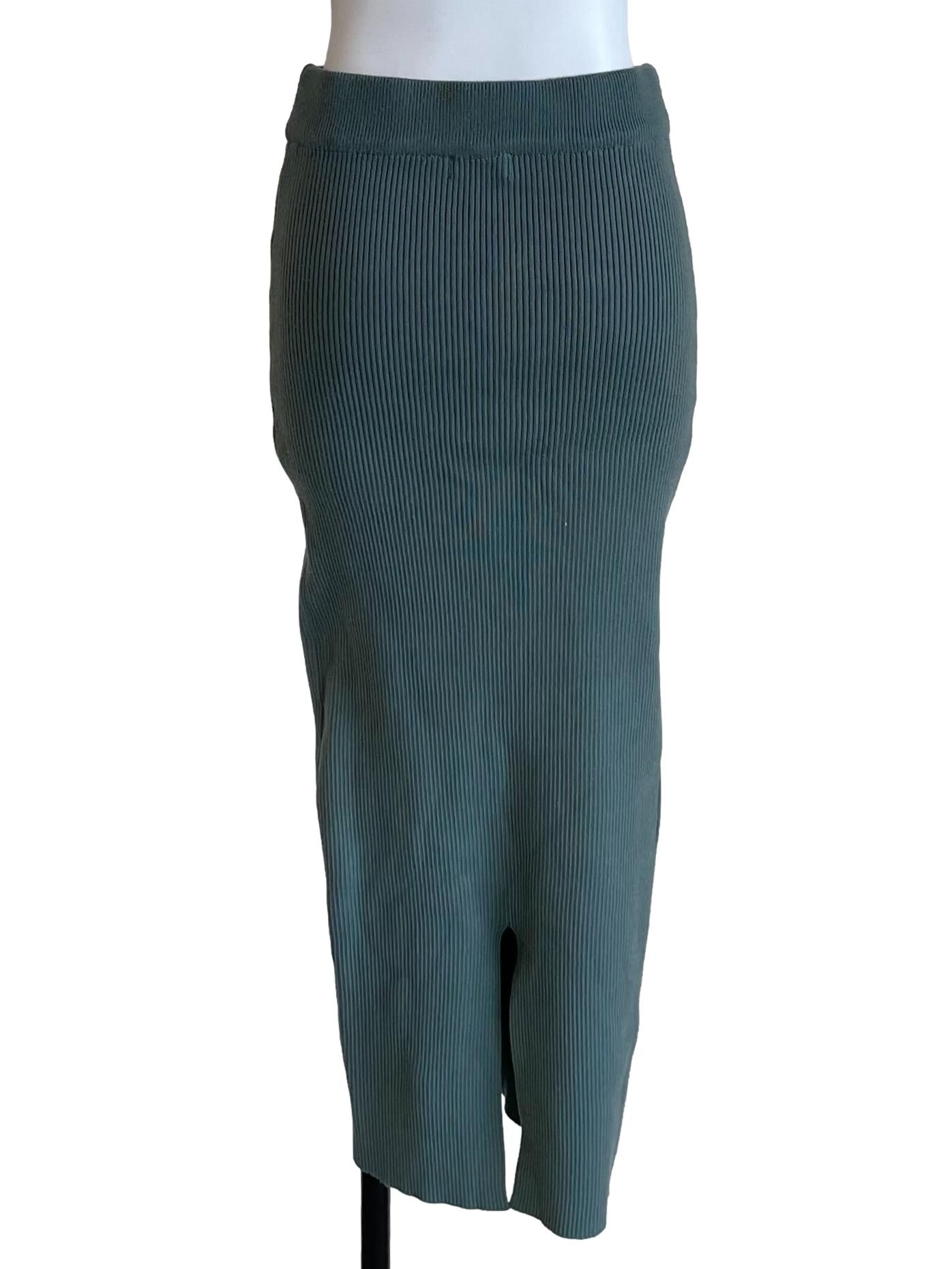 Dark Sage Knit Skirt