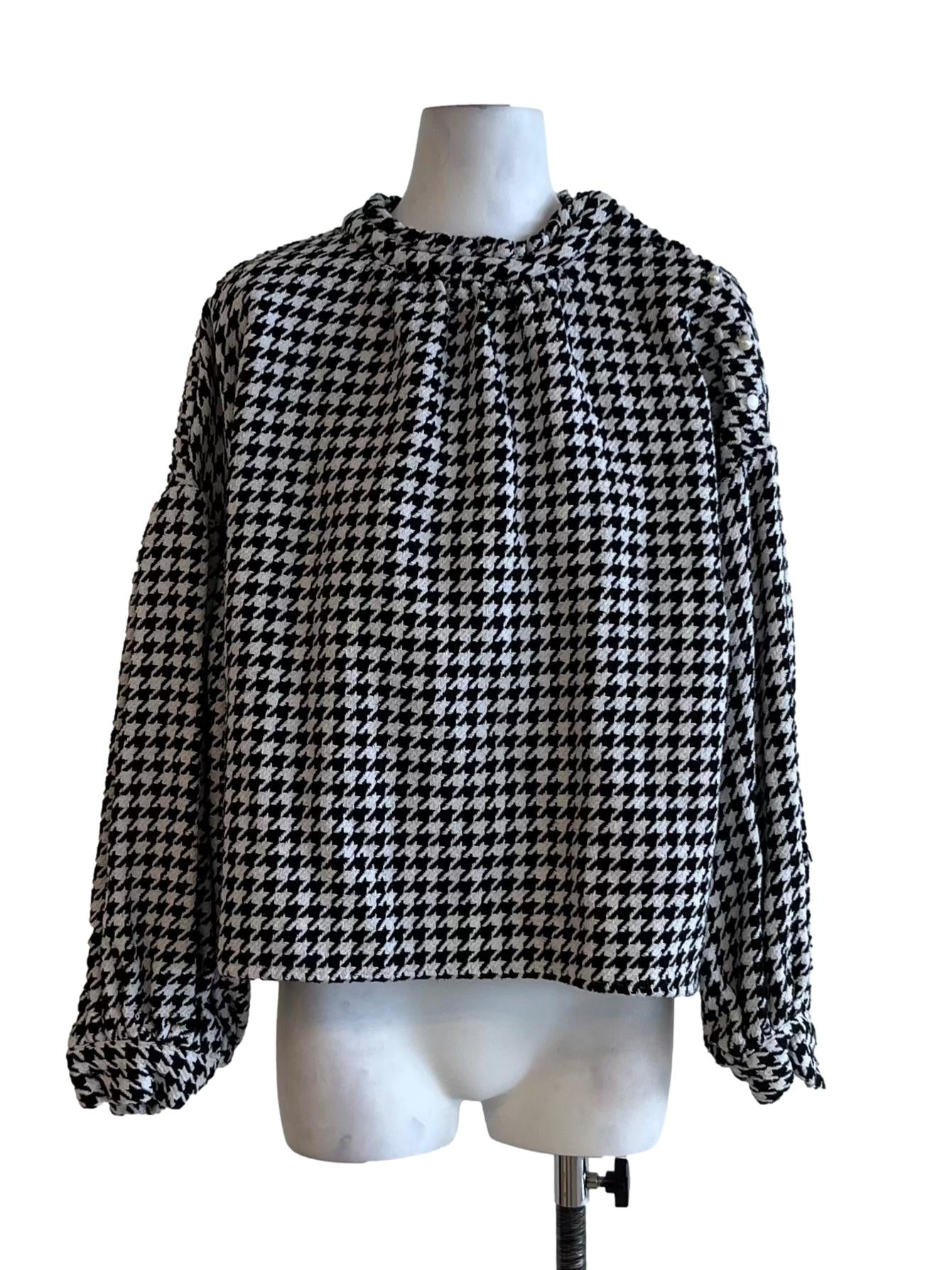 Black Houndstooth Blouse