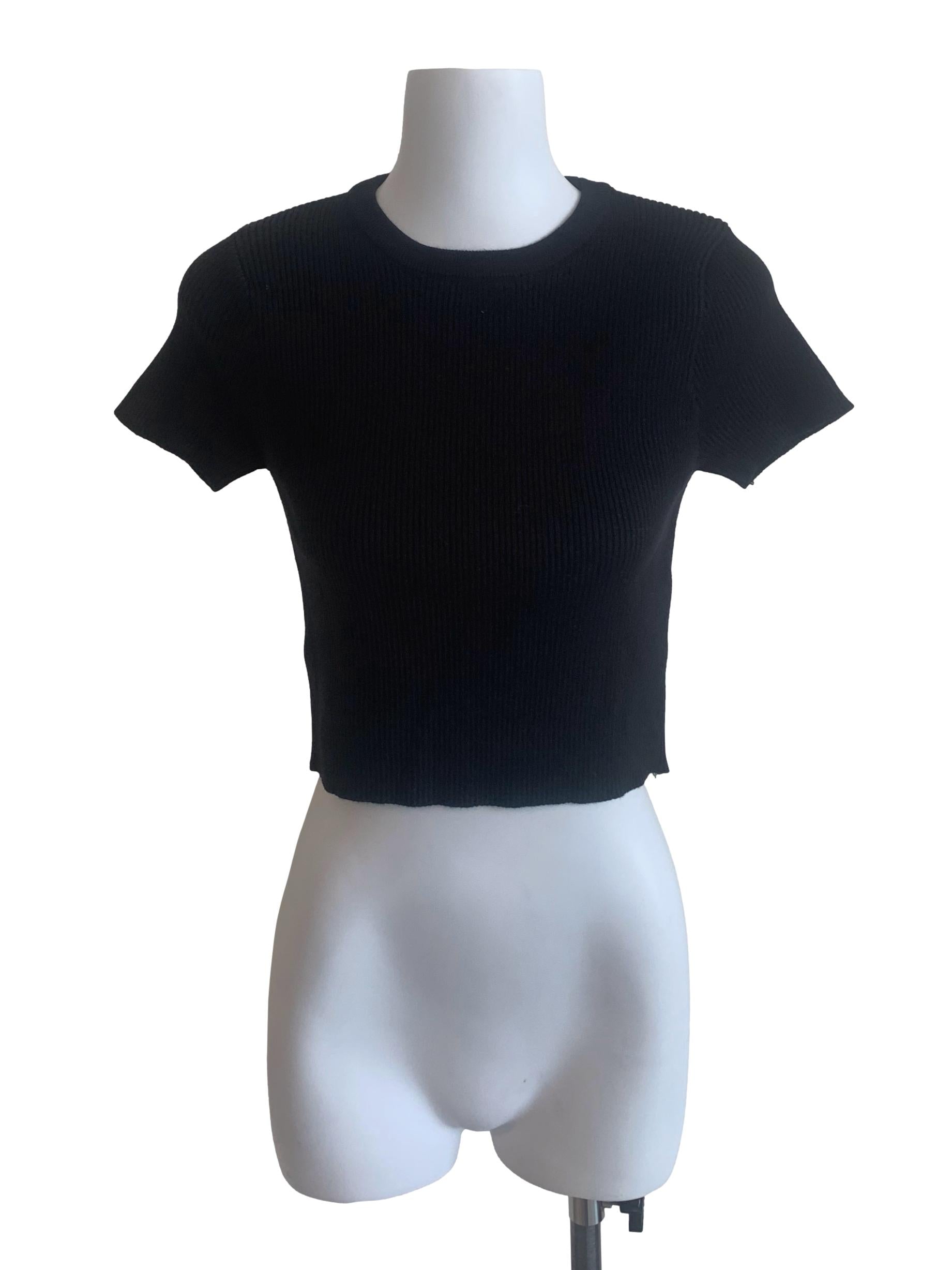 Black Round Neck Top