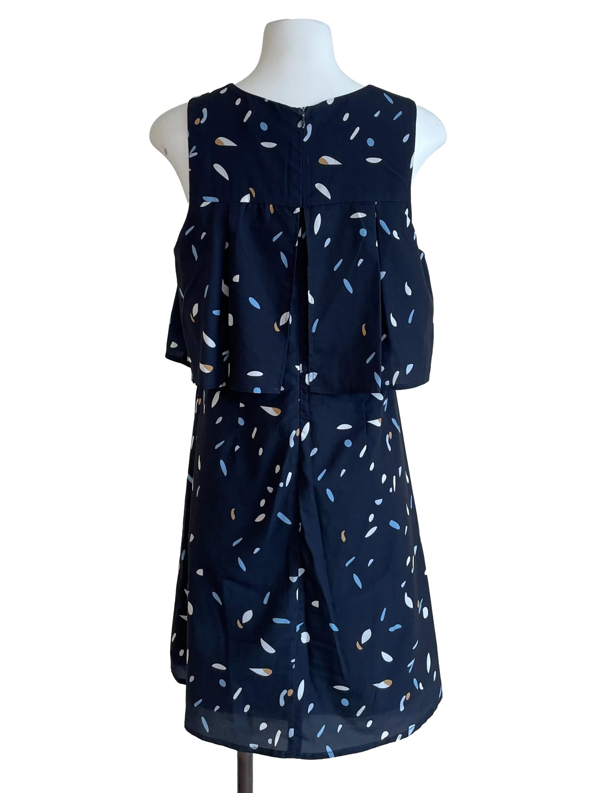 Deep Navy Overlay Yoke Dress