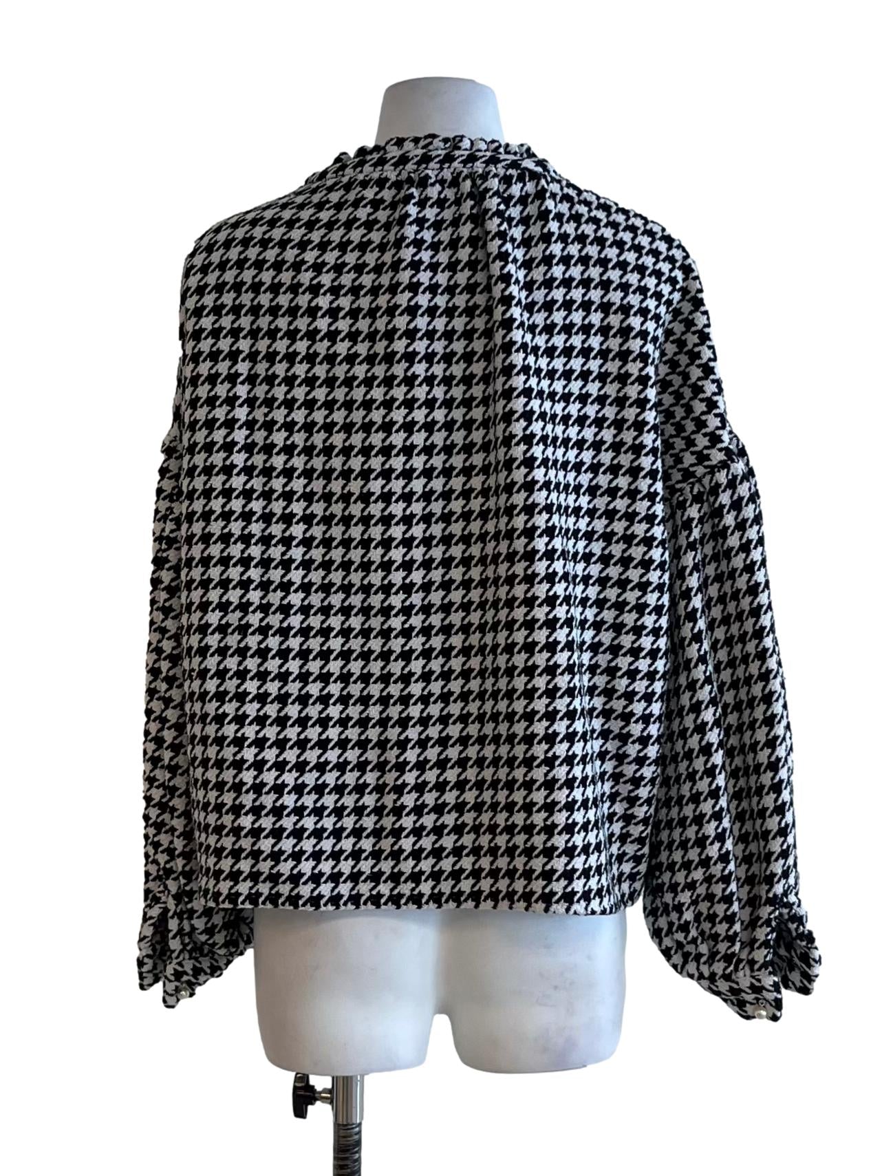 Black Houndstooth Blouse
