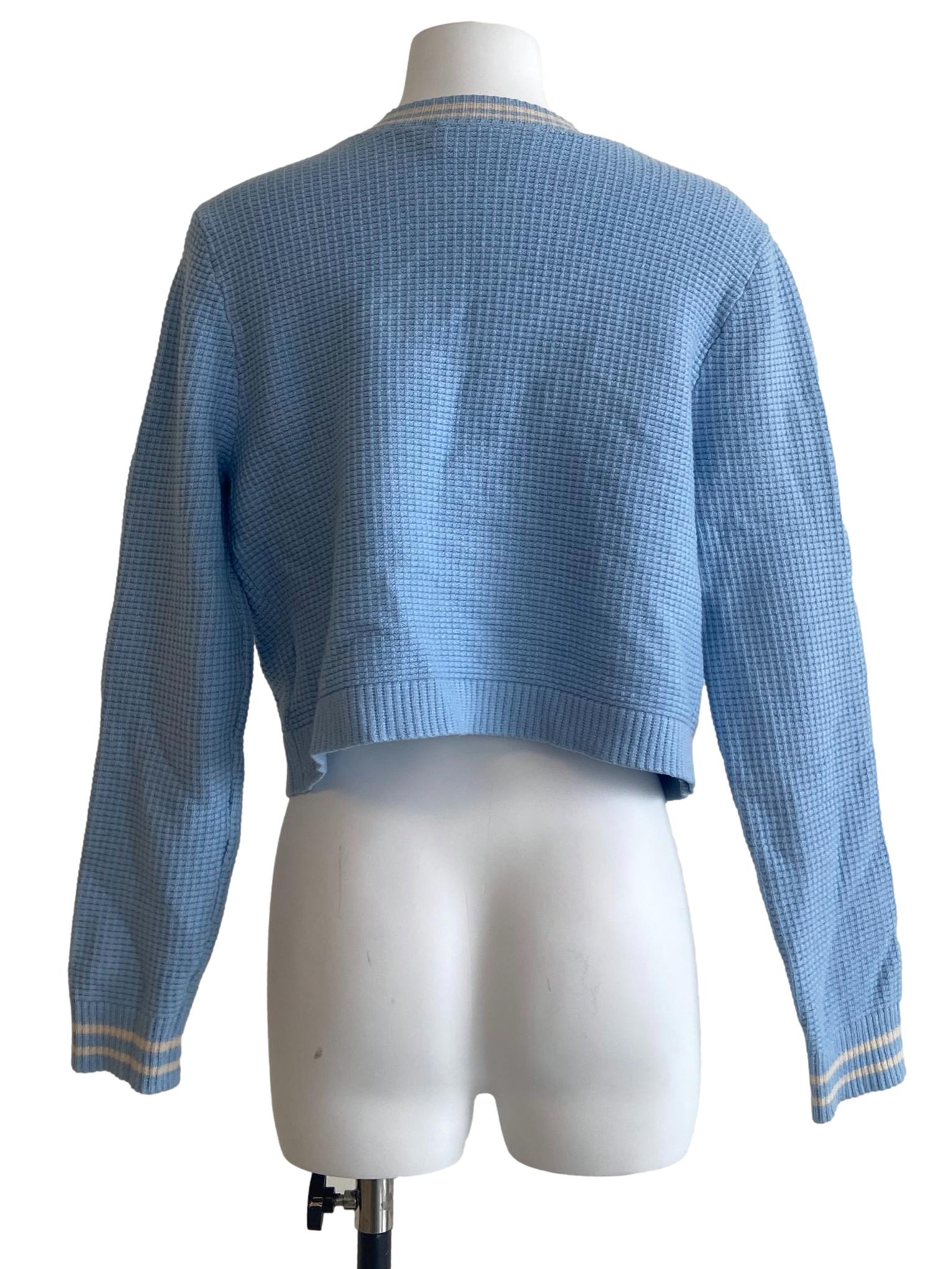 Frost Blue Knit Button Down Cardigan
