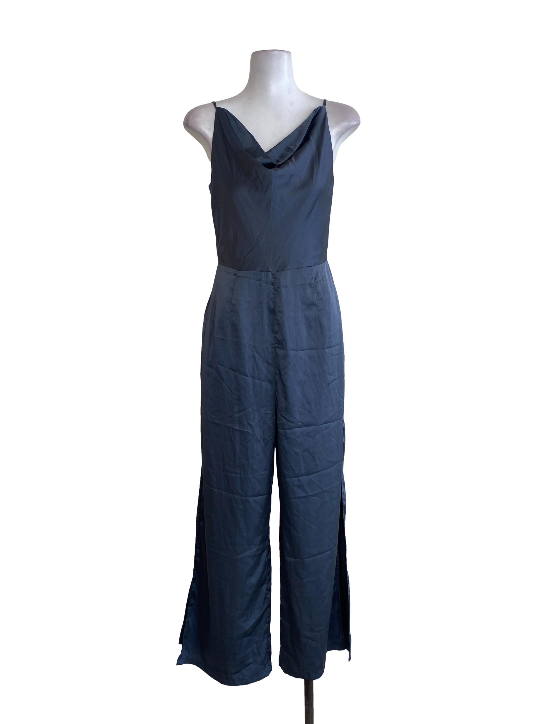 Ash Grey Satin Jumpsuits