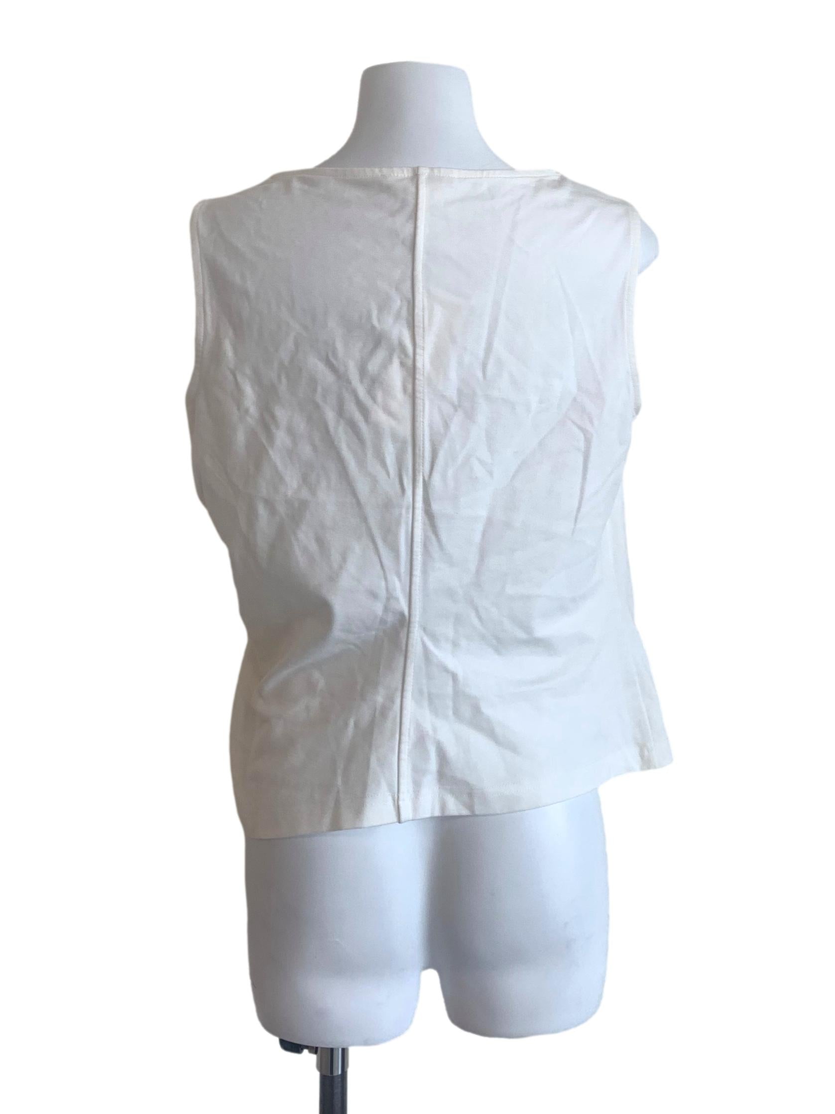 White Round Neck Top