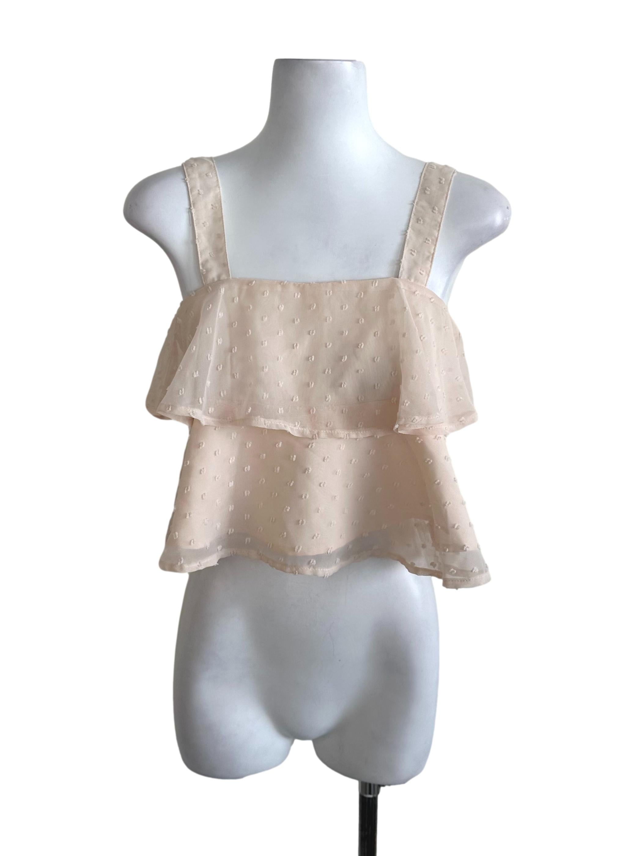 Cream Beige Textured Top