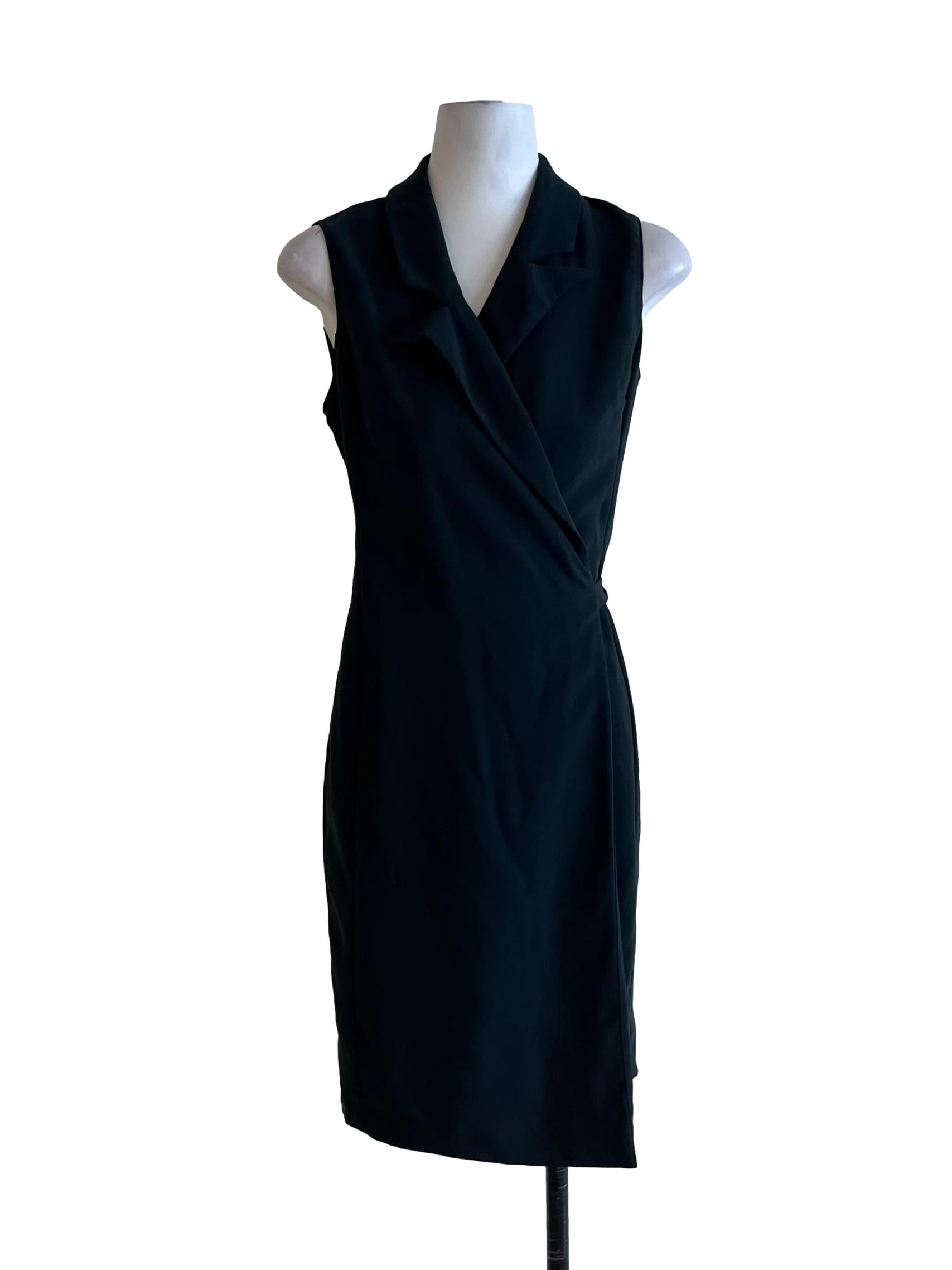 Pine Green Wing Collar Wrap Dress