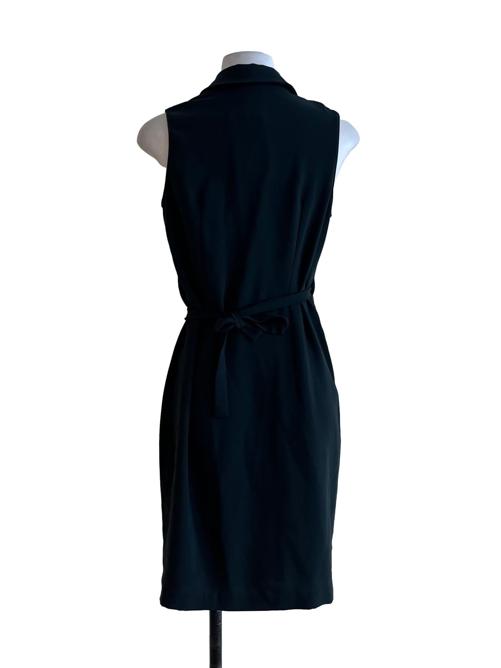 Pine Green Wing Collar Wrap Dress