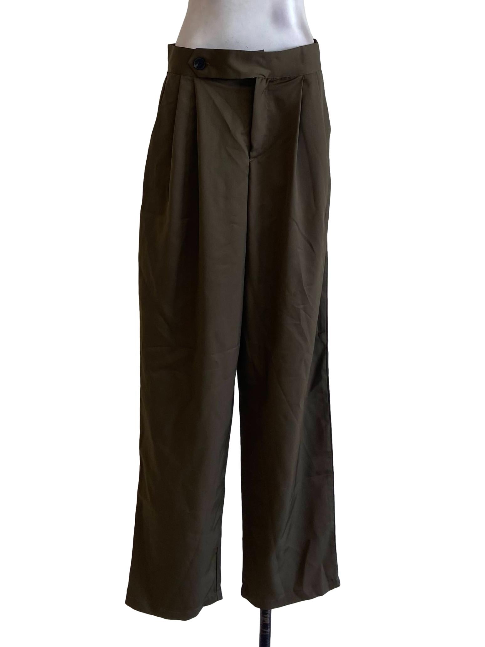 Coffee Brown Silk Twill Formal Pants