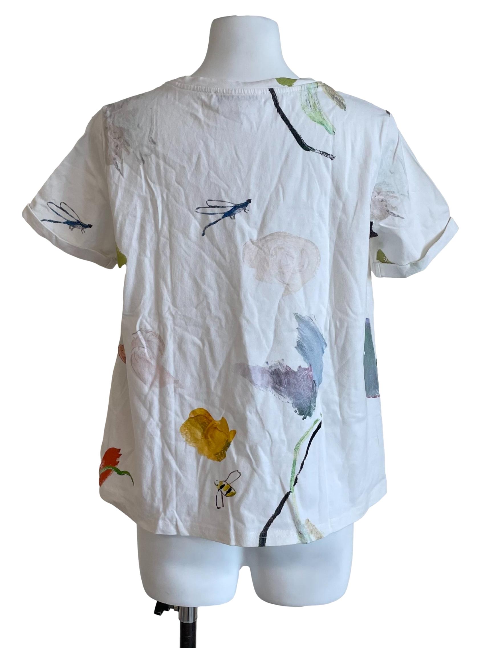 White Printed Regular Tee