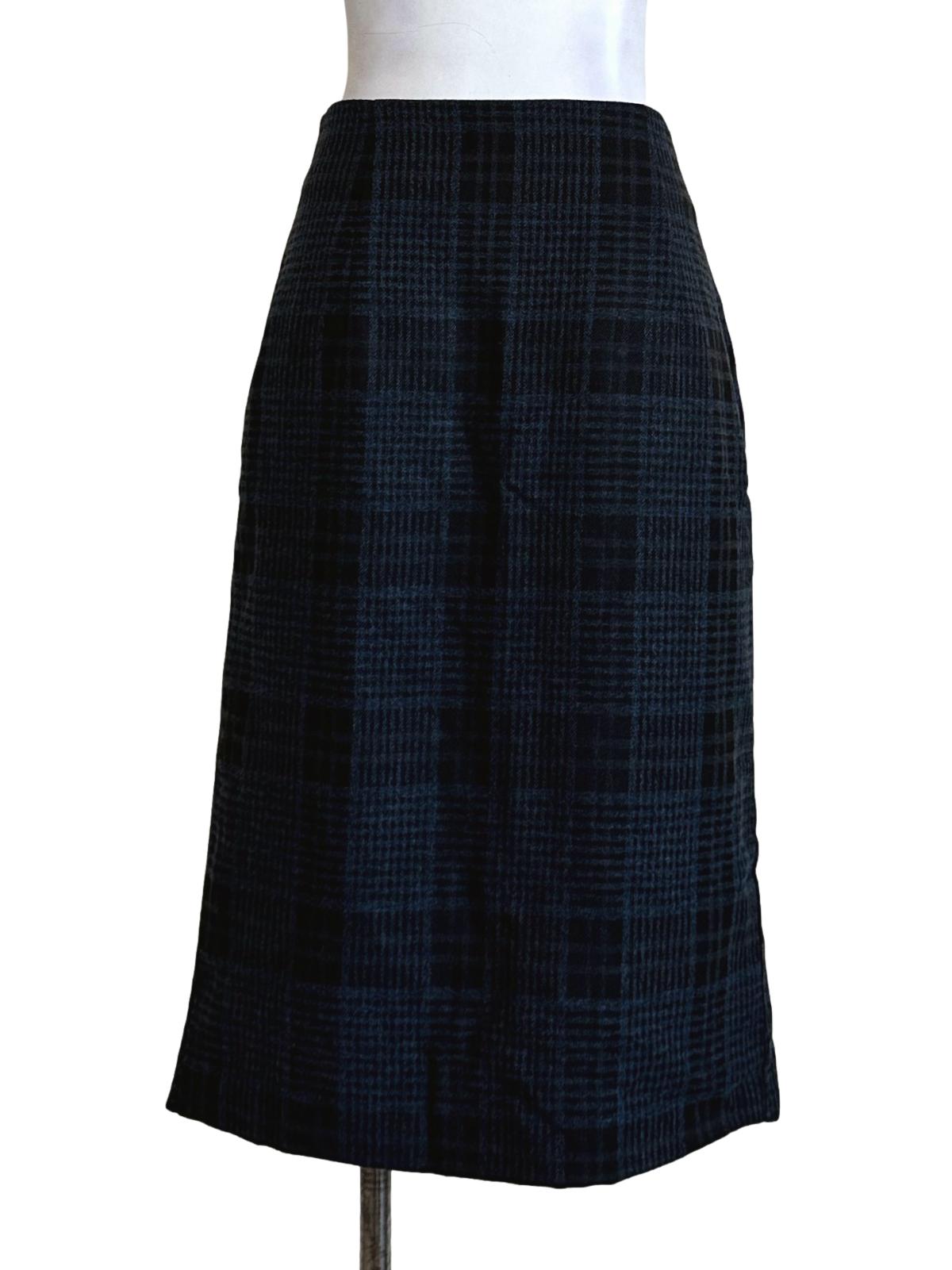 Blue Black Check Pattern Skirt LB