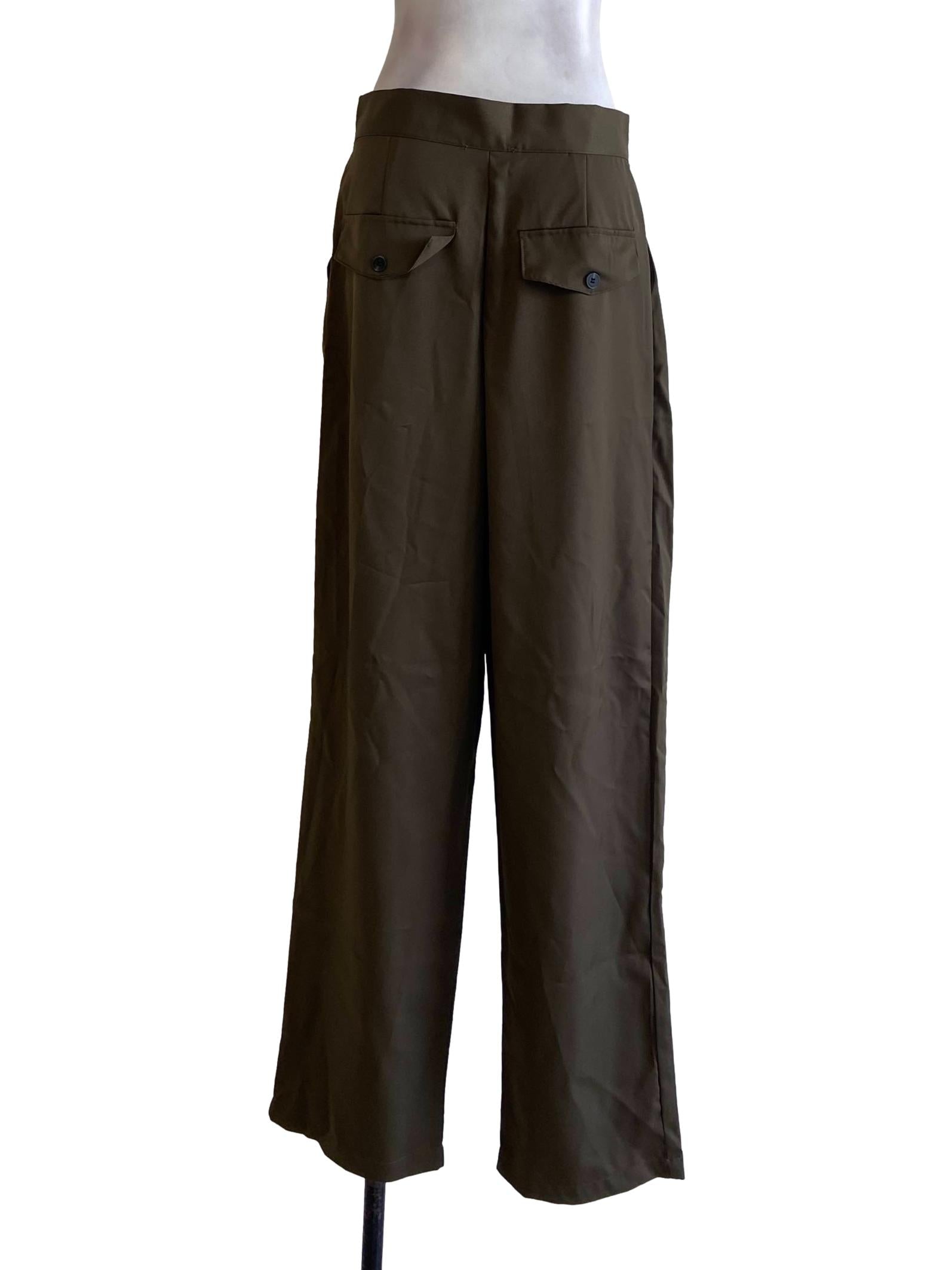 Coffee Brown Silk Twill Formal Pants