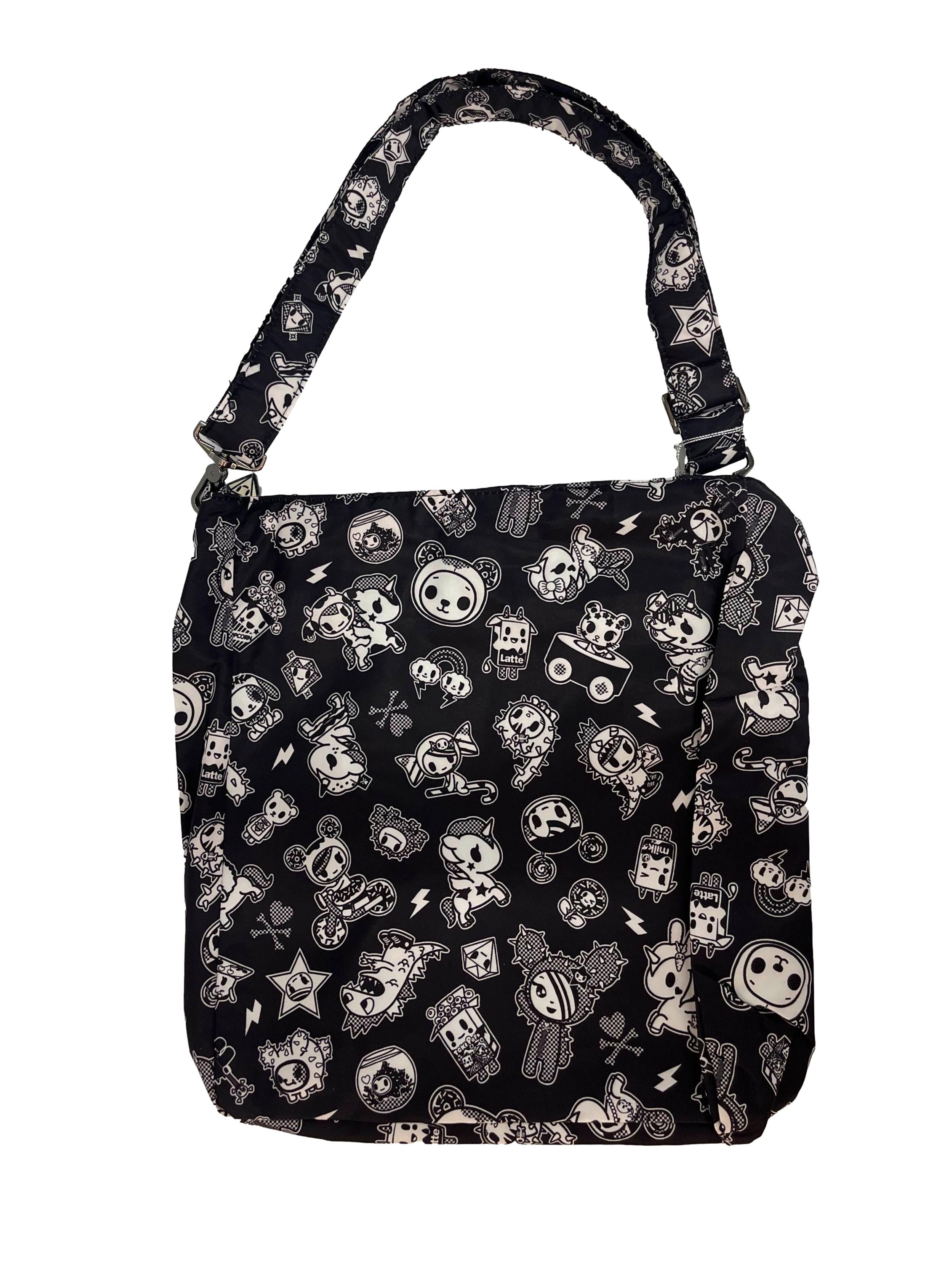 Black And White Print Medium Tote Bag