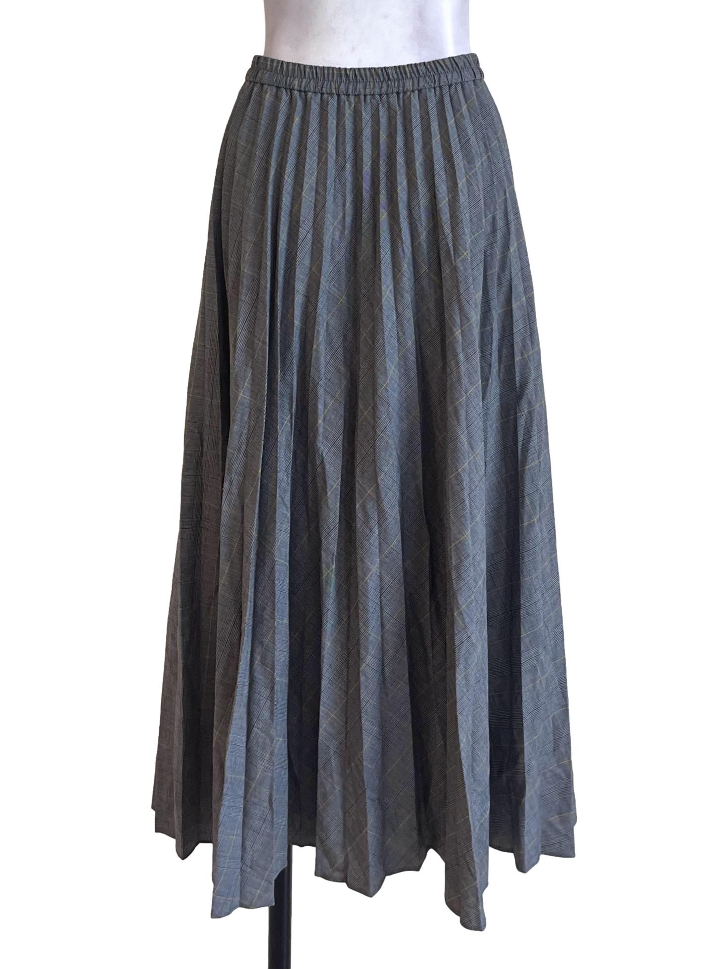 Grey Faded Plaid A Line Dress