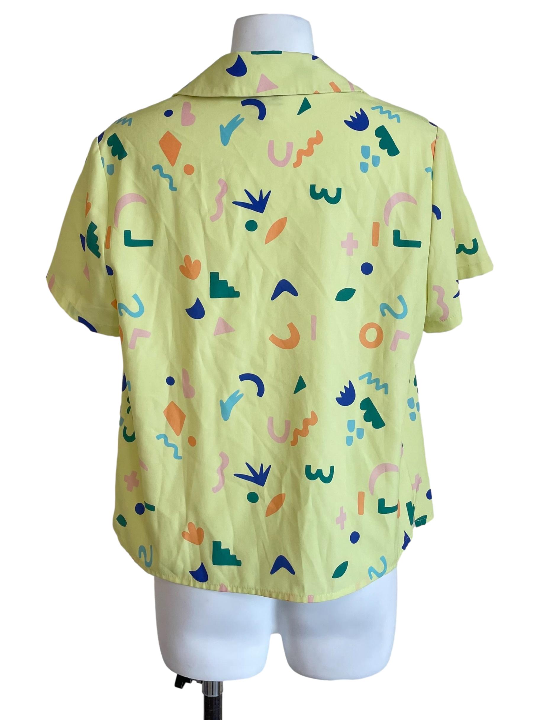 Dull Lemon Doodles Cuba Blouse