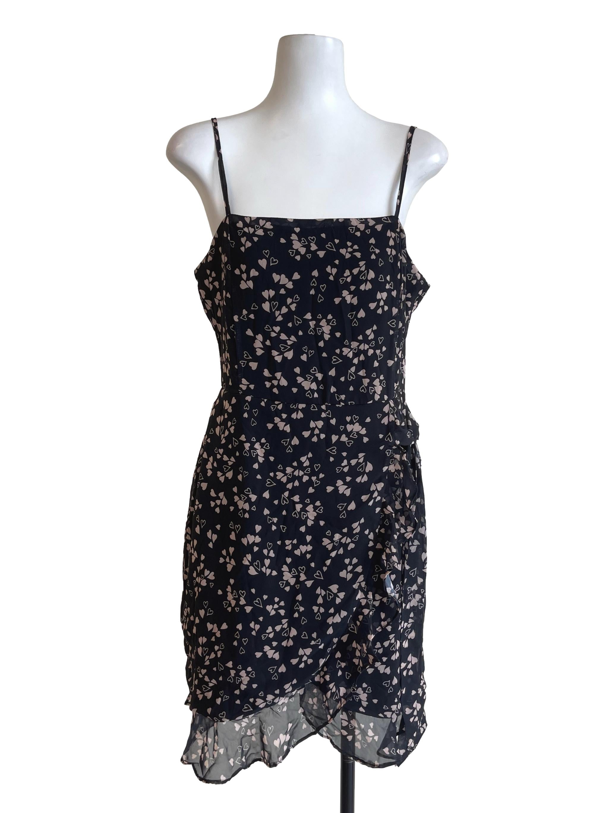 Black Heart Printed Dress