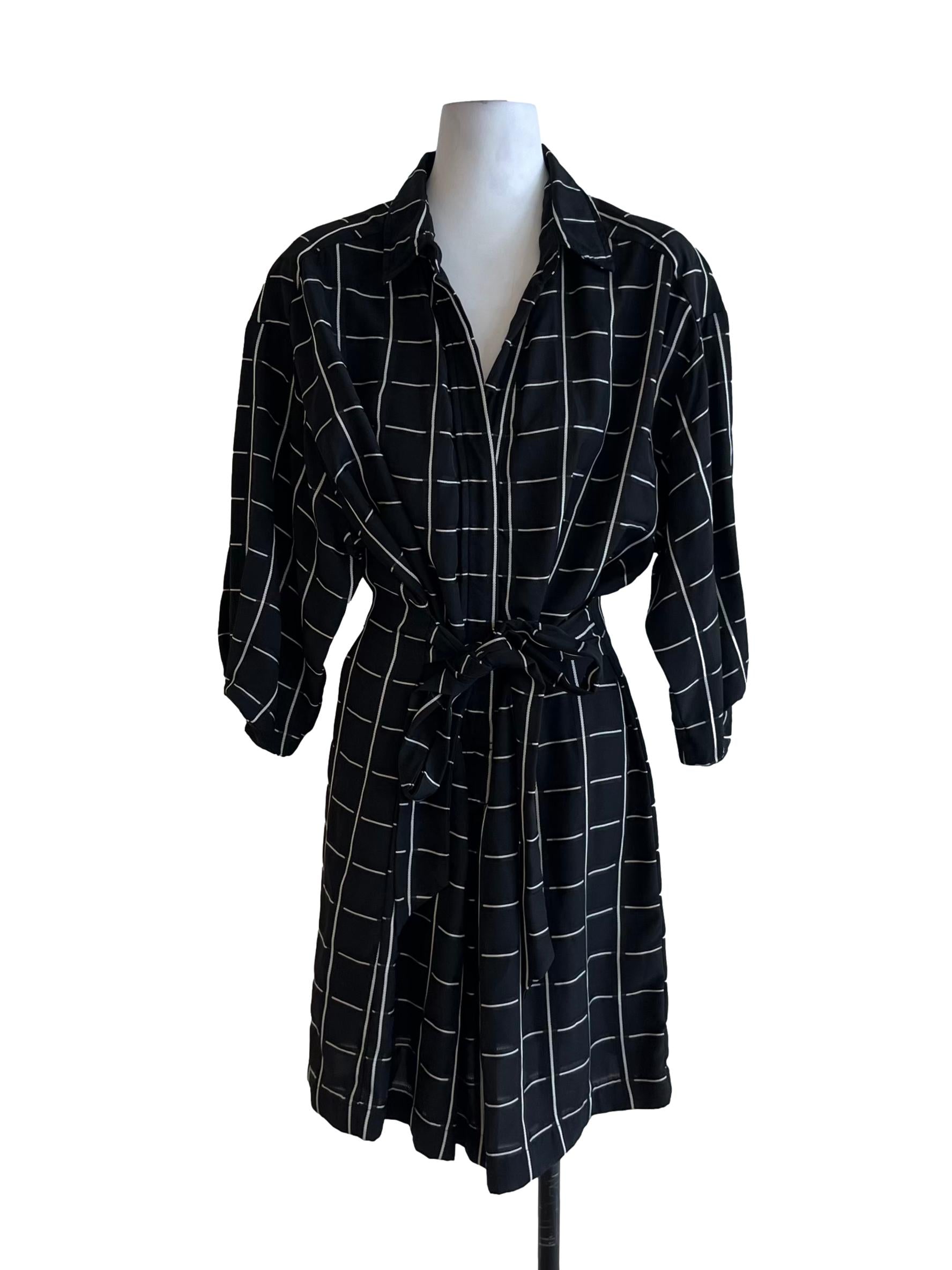 Black Gingham Empire Dress