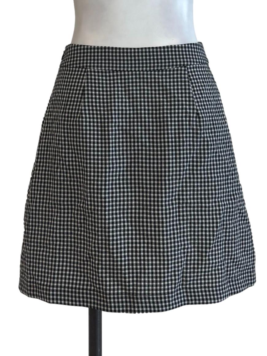 Black And White Gingham Peanuts Skirt