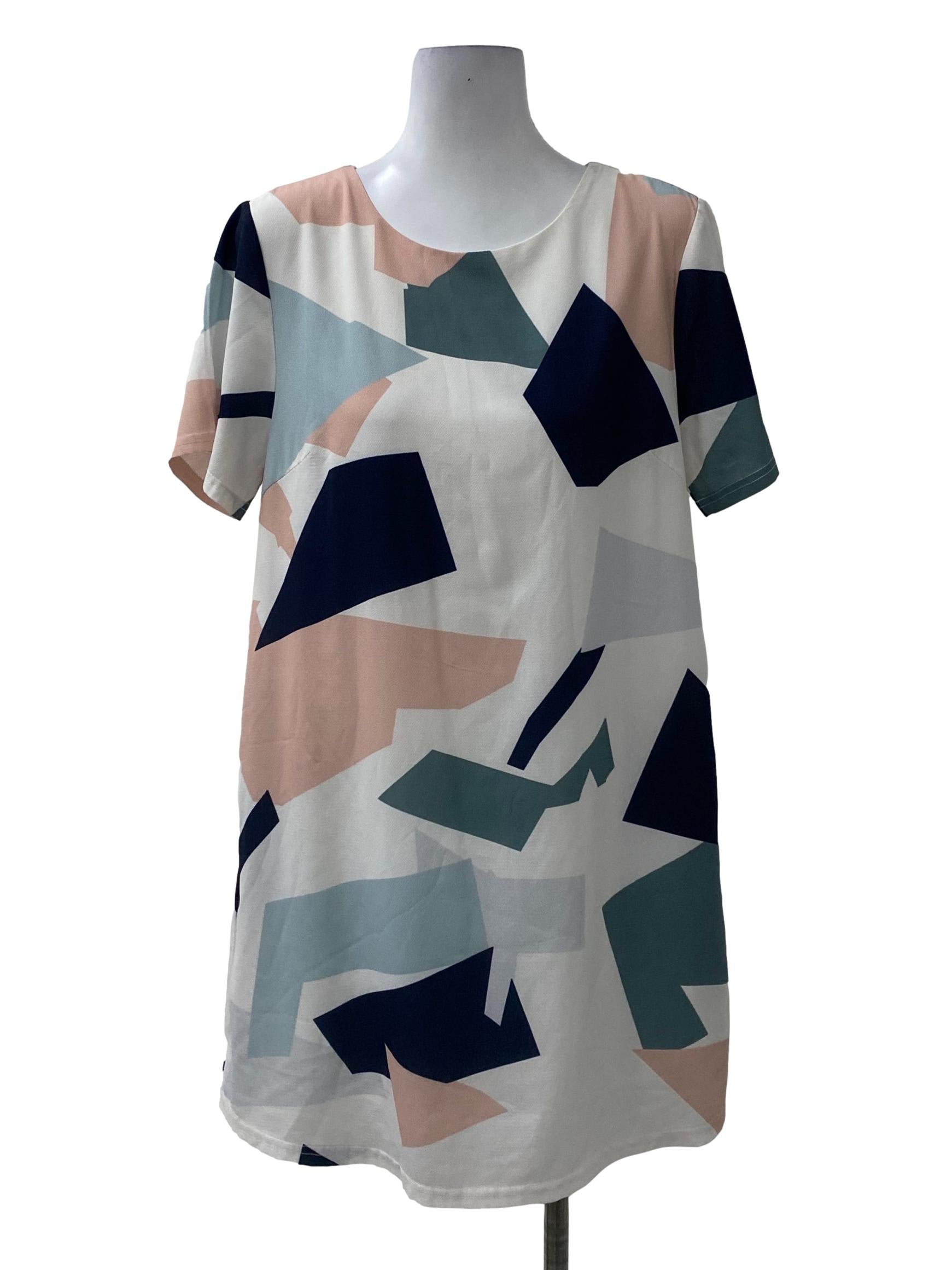 Multi-Coloured Geometric Prints Dress