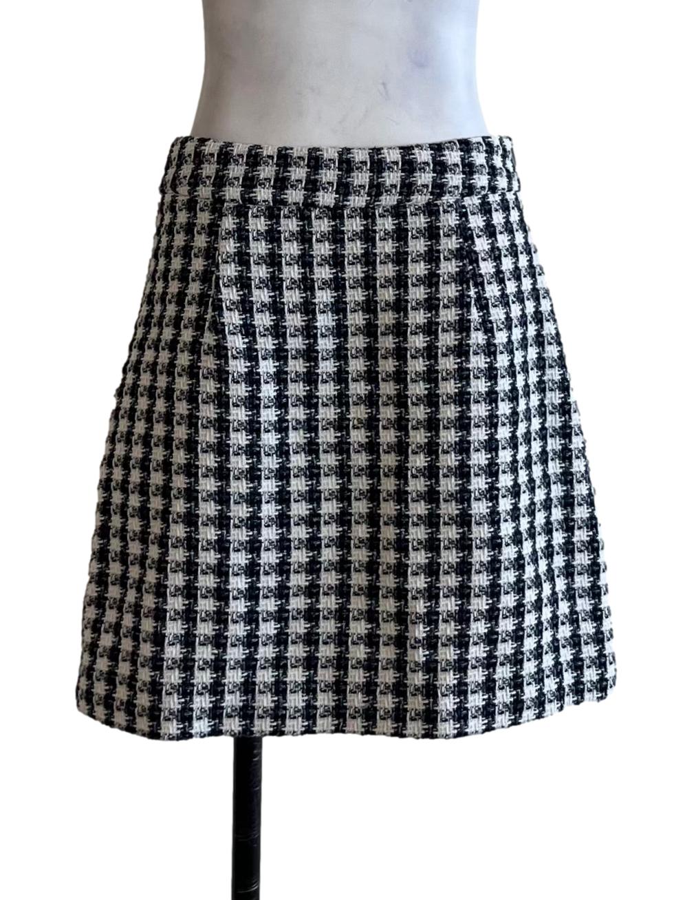 White Tattersall Mini Skirt