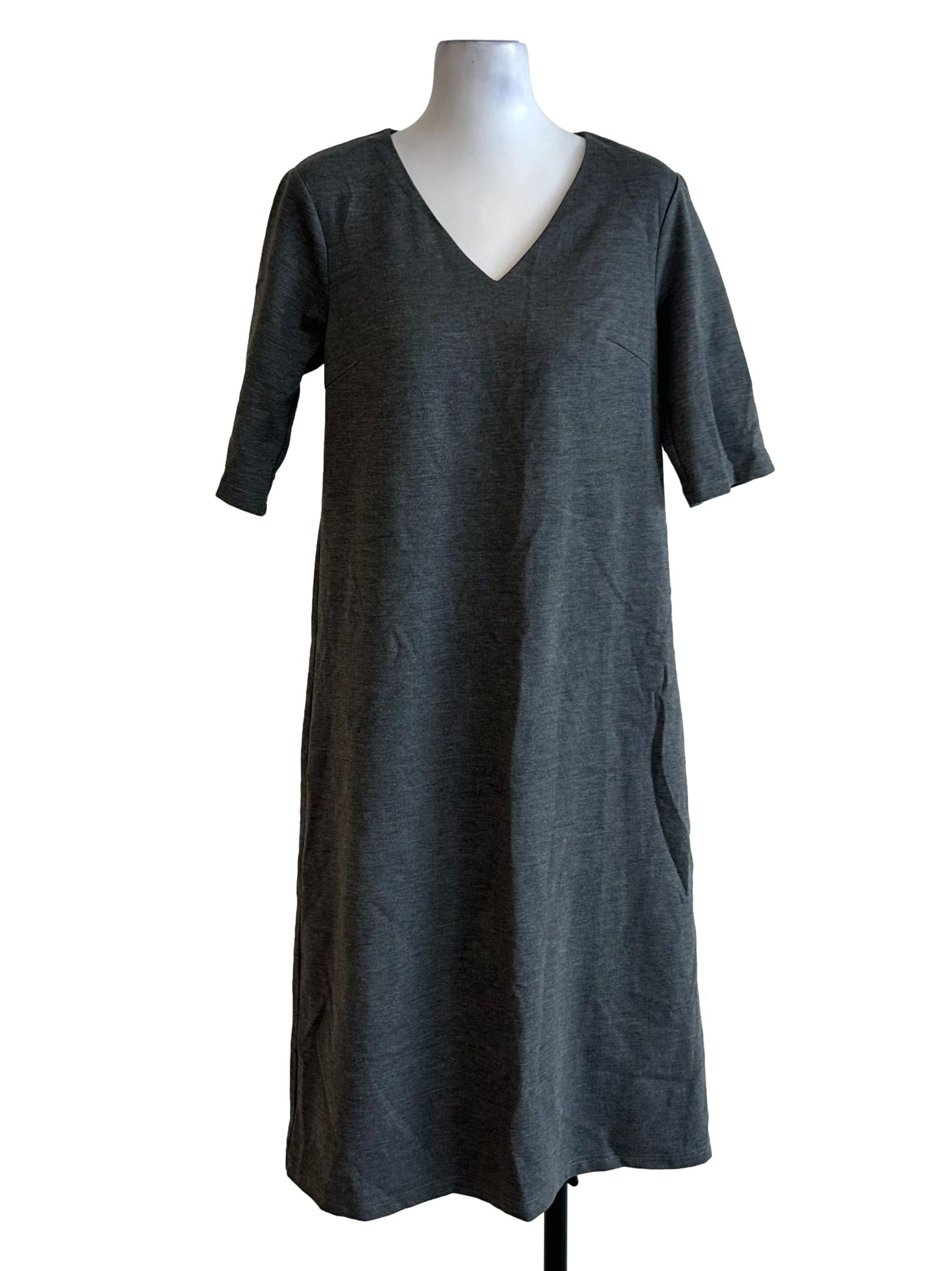 Grey Shift Short Sleeve Dress