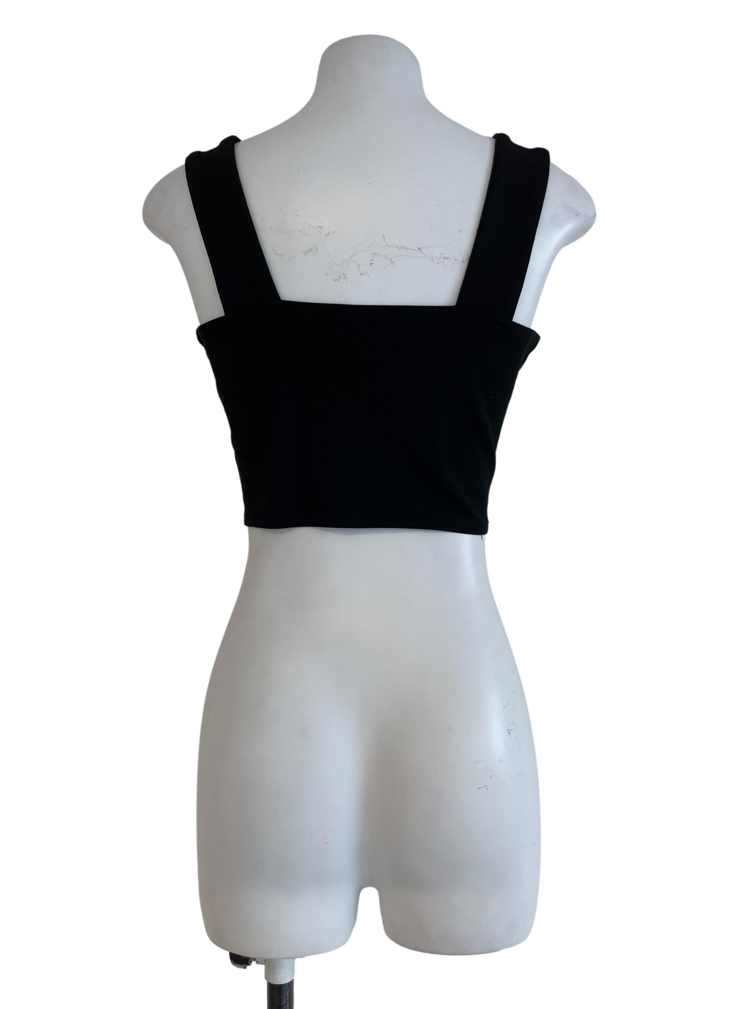 MGP Black Square Strap Crop Top | REFASH