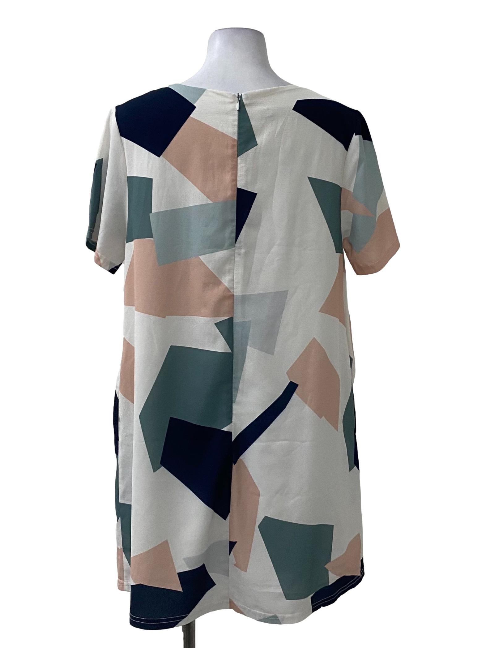 Multi-Coloured Geometric Prints Dress