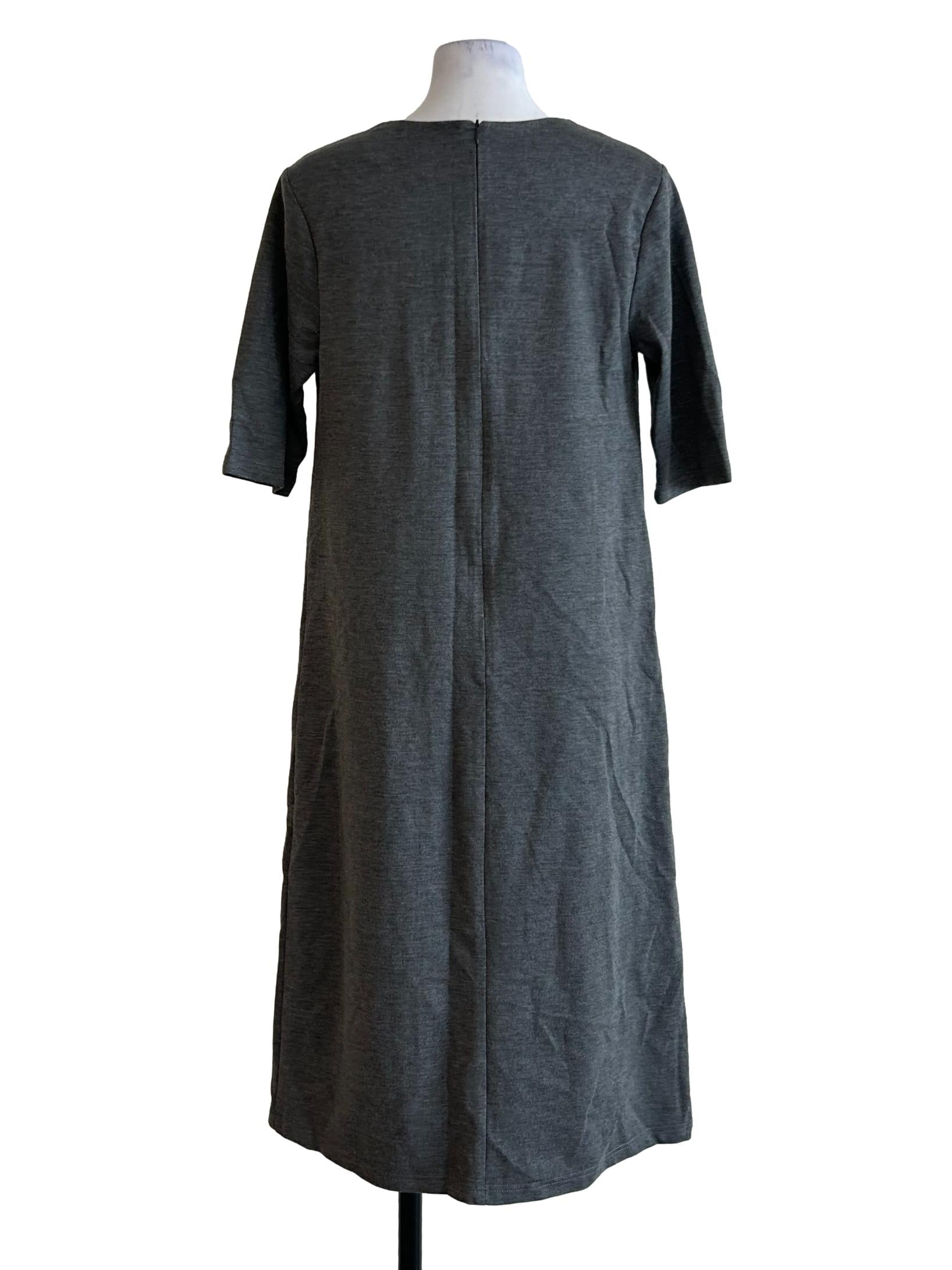 Grey Shift Short Sleeve Dress