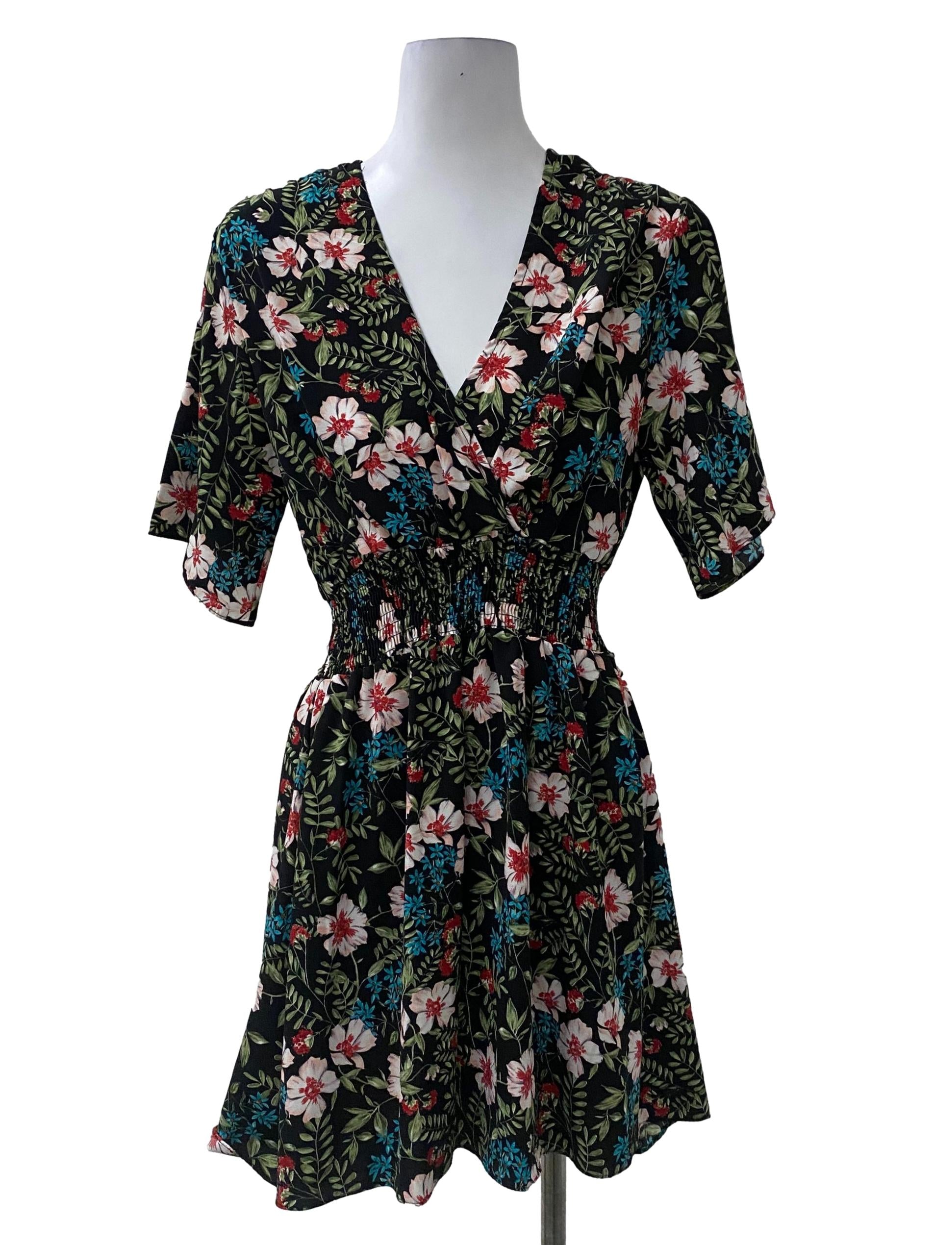 Floral Prints V-Neck Dress