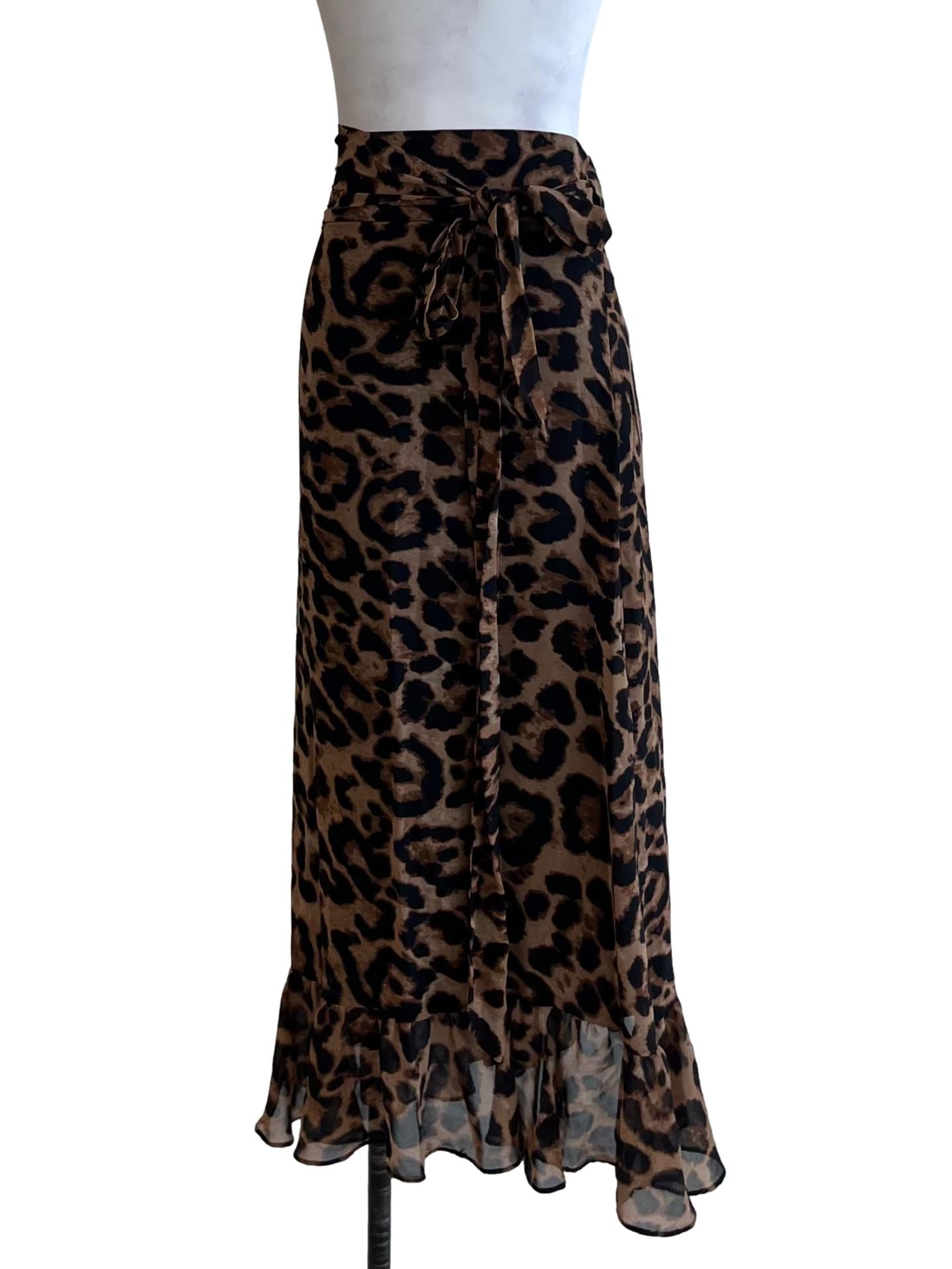 Brown Abstract High-Waisted A-Line Skirt