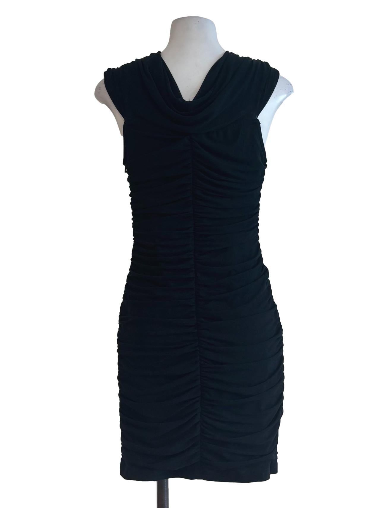Soft Black Cowl Bodycon Dress