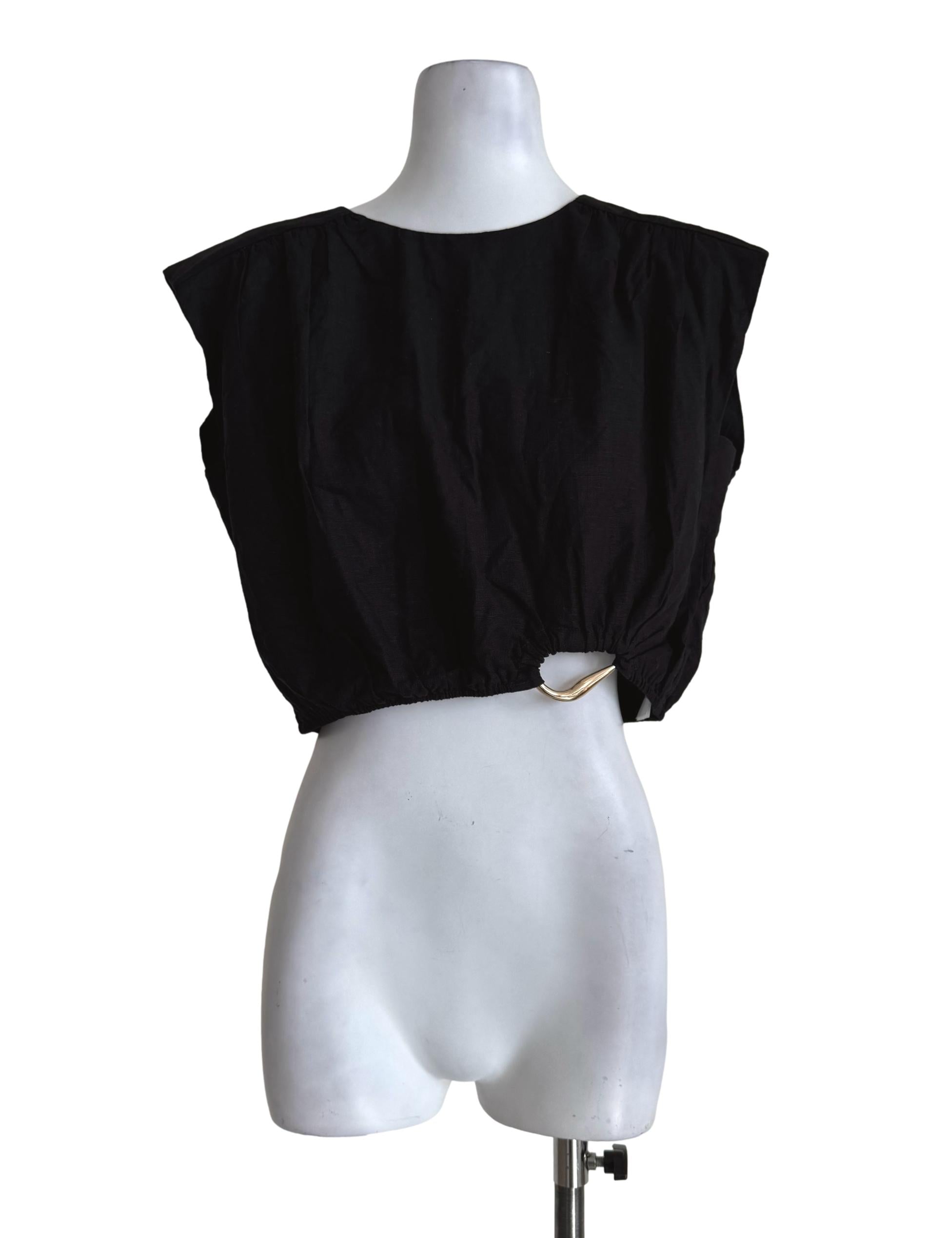 Midnight Black Round Neck Top LB