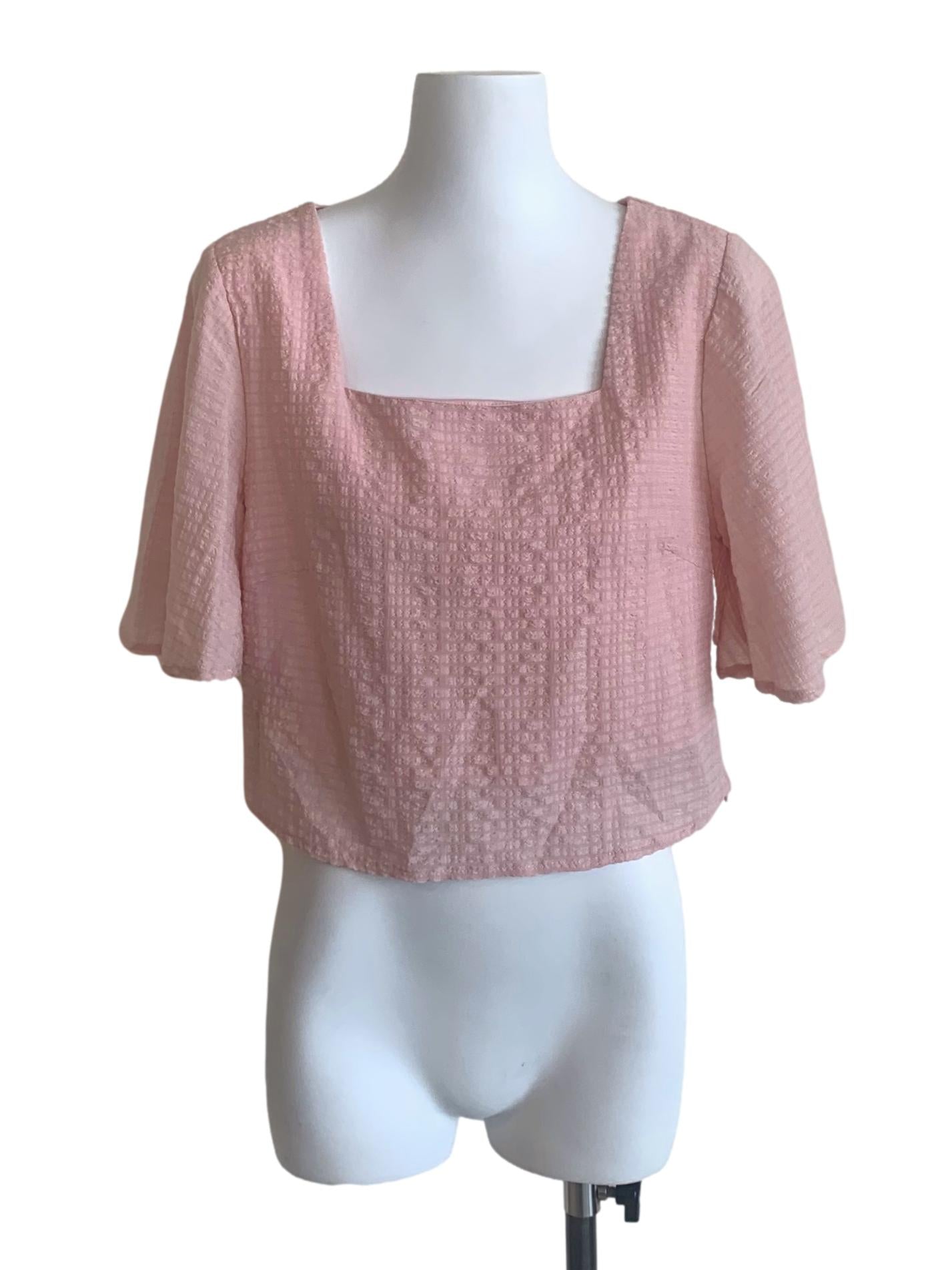 Rose Pink Square Neck Top