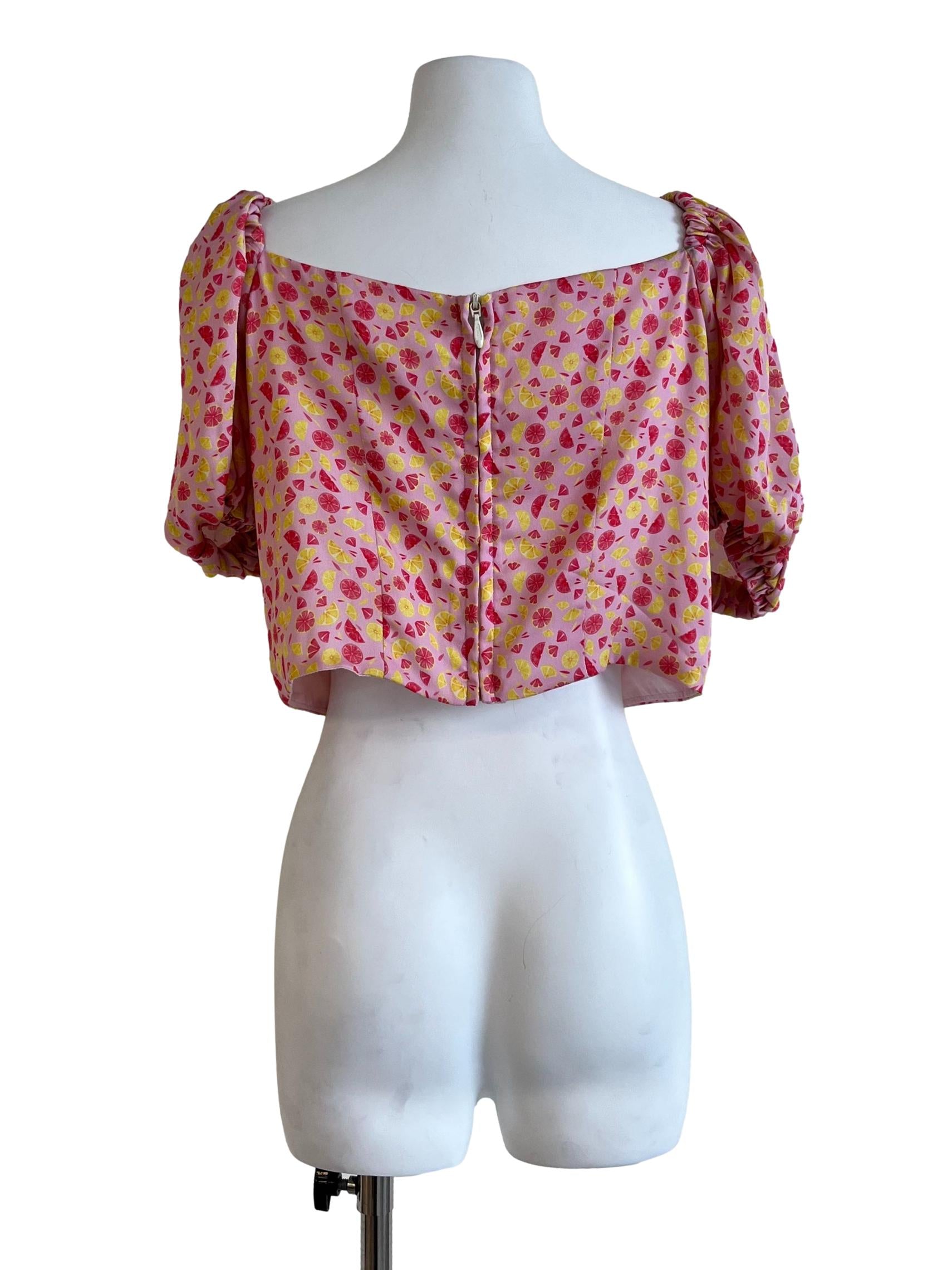 Pink Pattern Off Shoulder Top