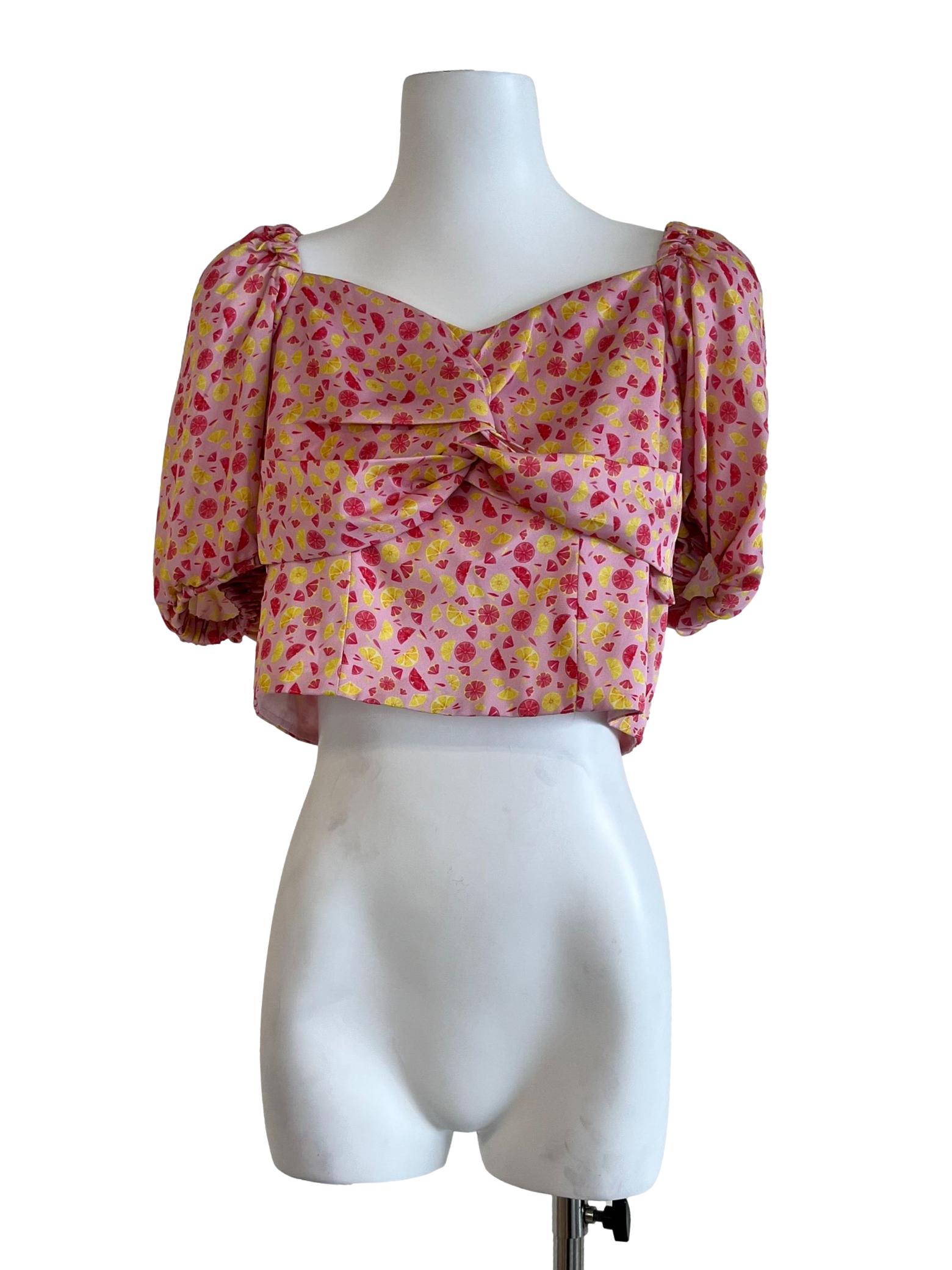 Pink Pattern Off Shoulder Top