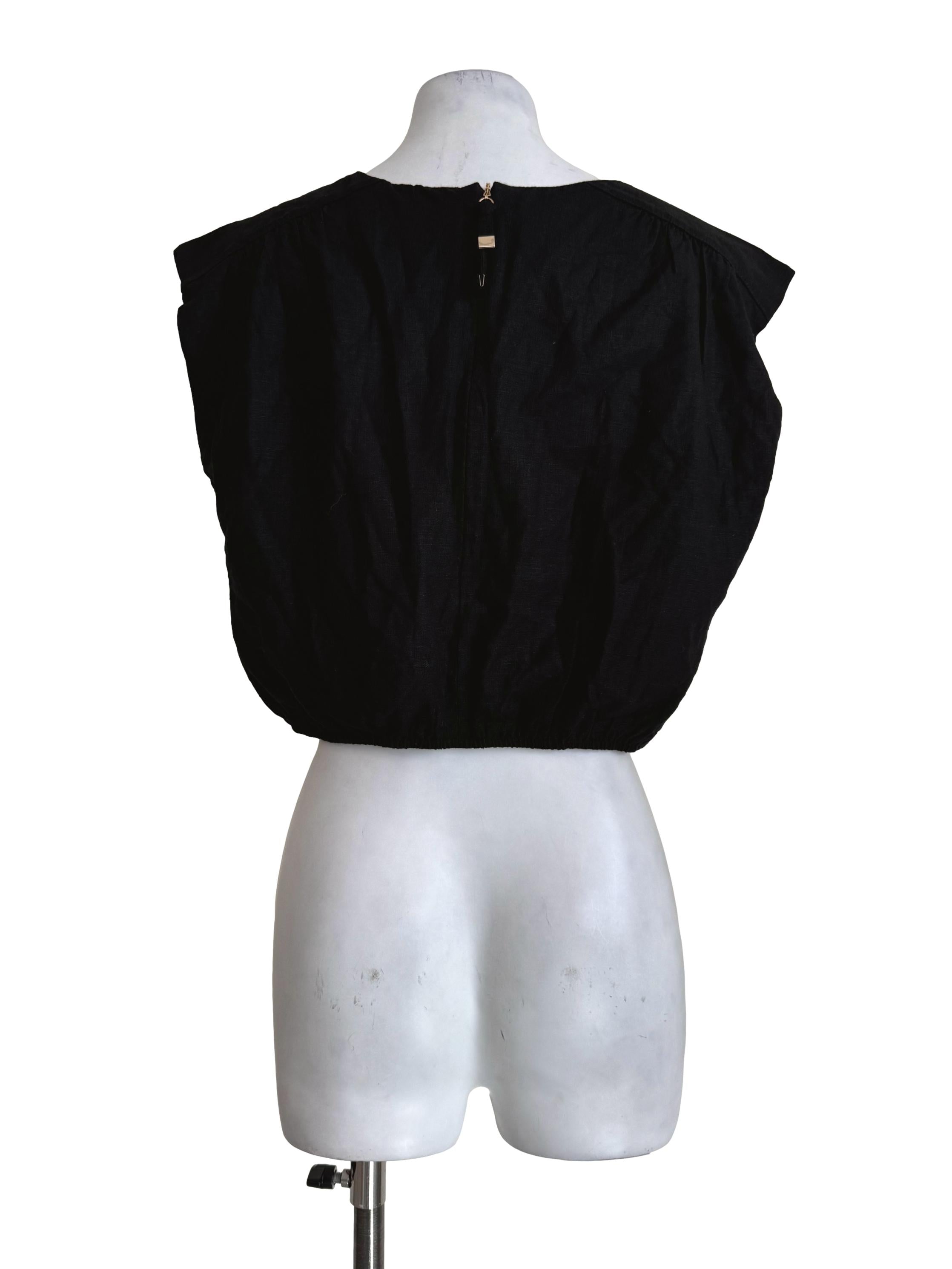 Midnight Black Round Neck Top LB