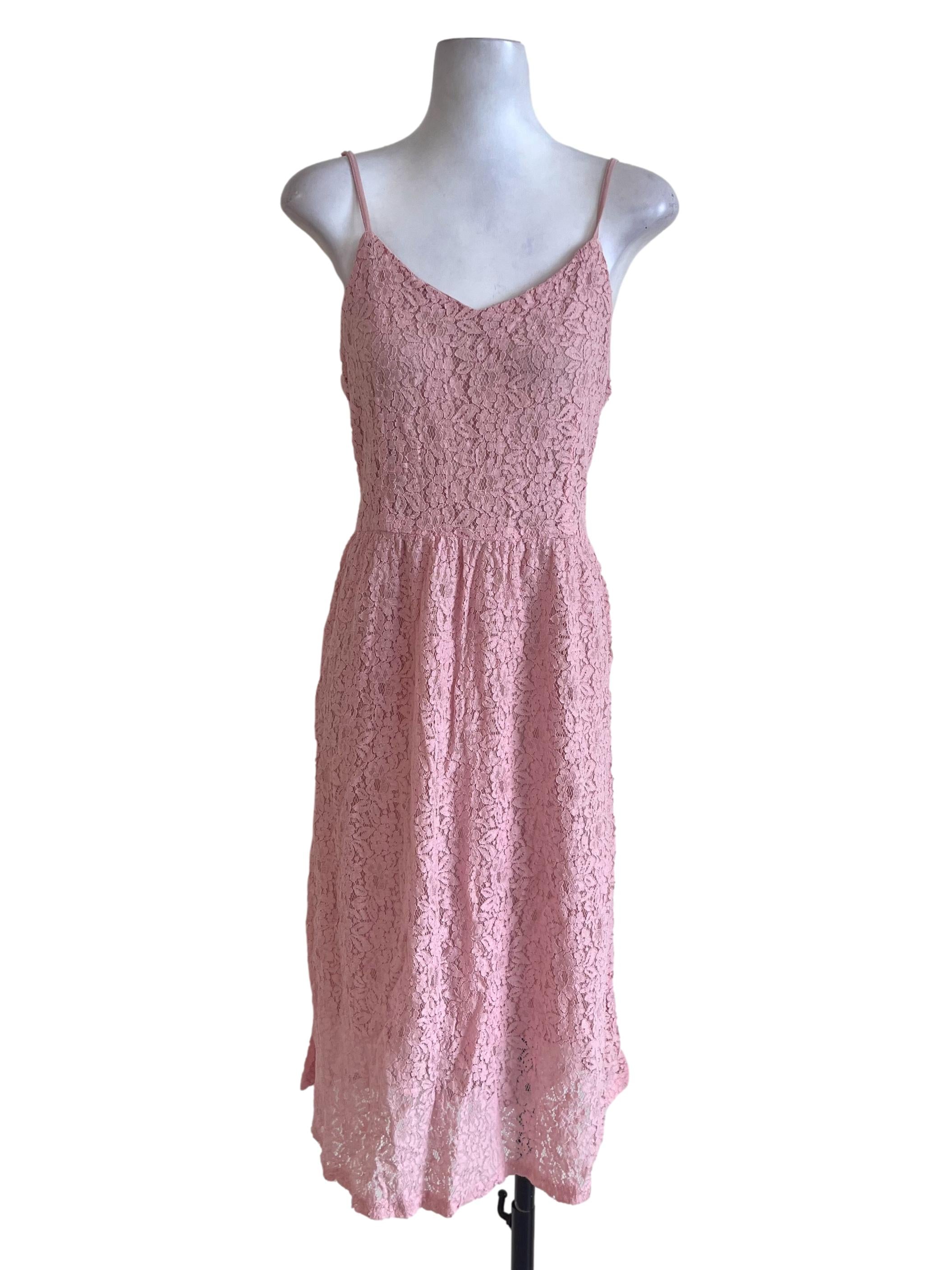 Blush Pink Embroided Sleeveless Dress