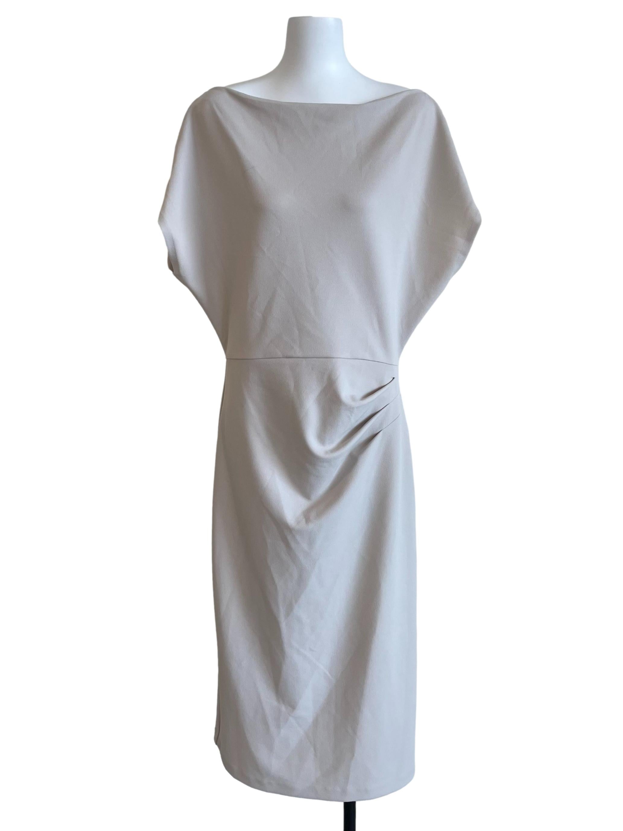 Ivory Drop Shoulder Draped Dress