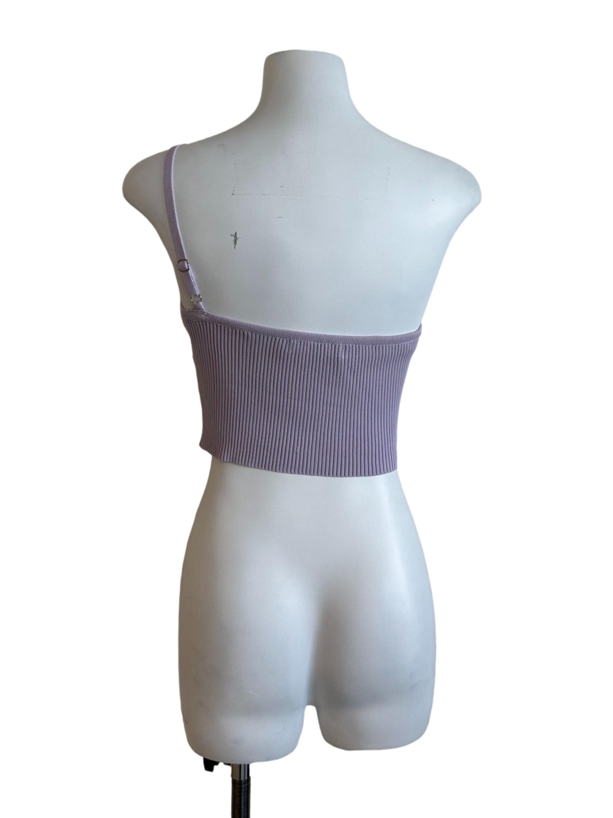 Lilac Purple Knit Asymmetric Top