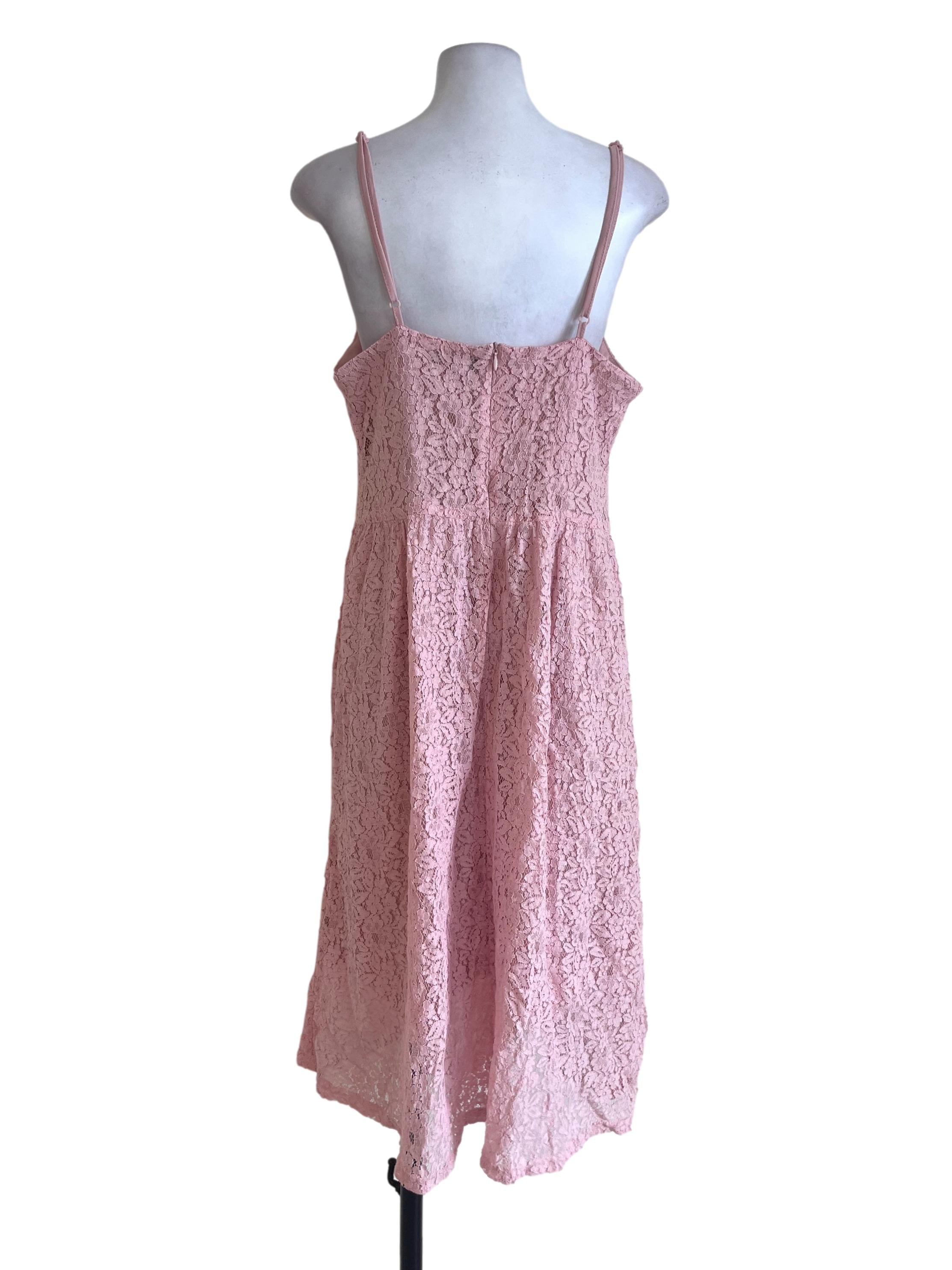 Blush Pink Embroided Sleeveless Dress