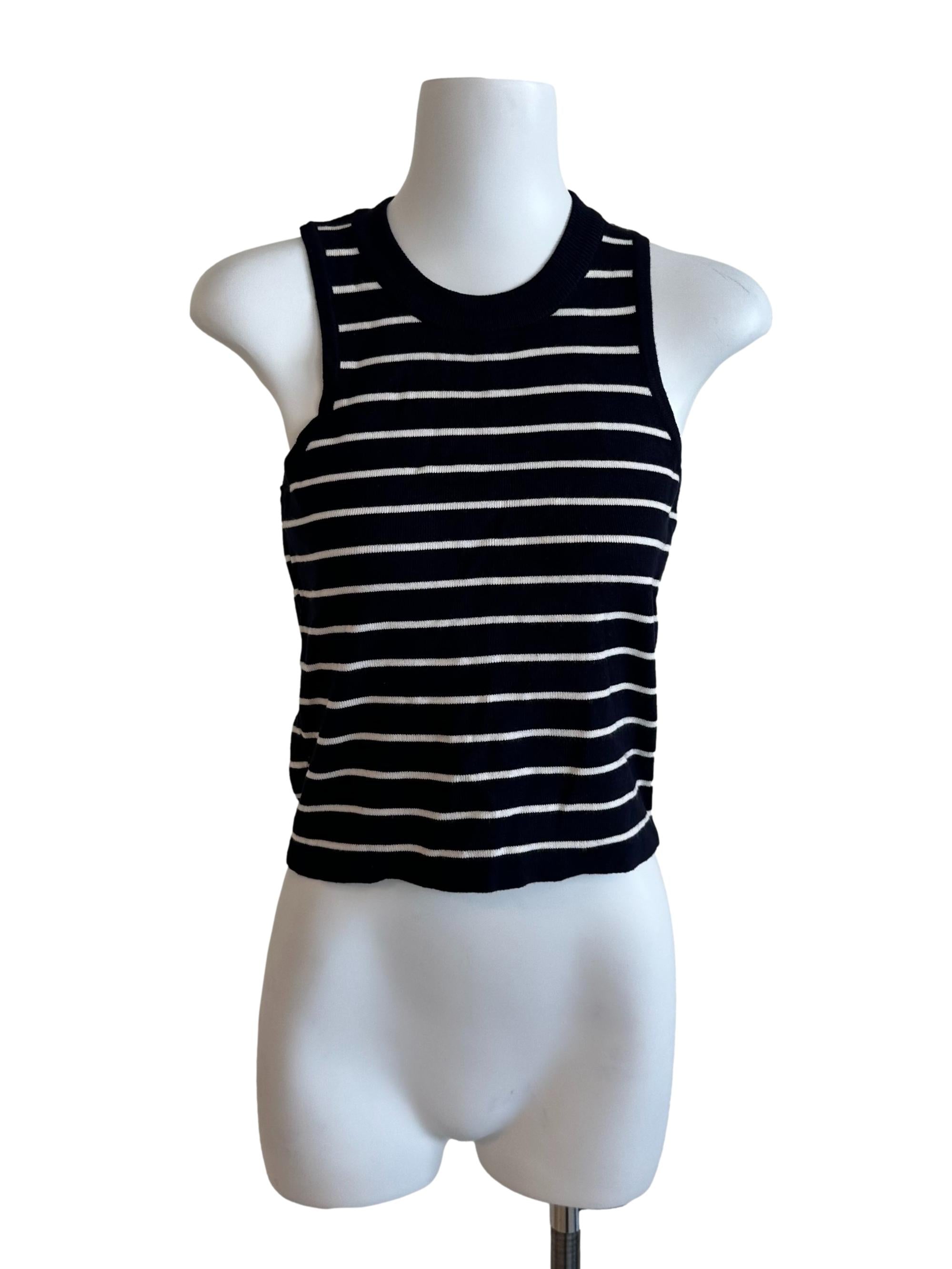 Midnight Blue Stripe Knit Top