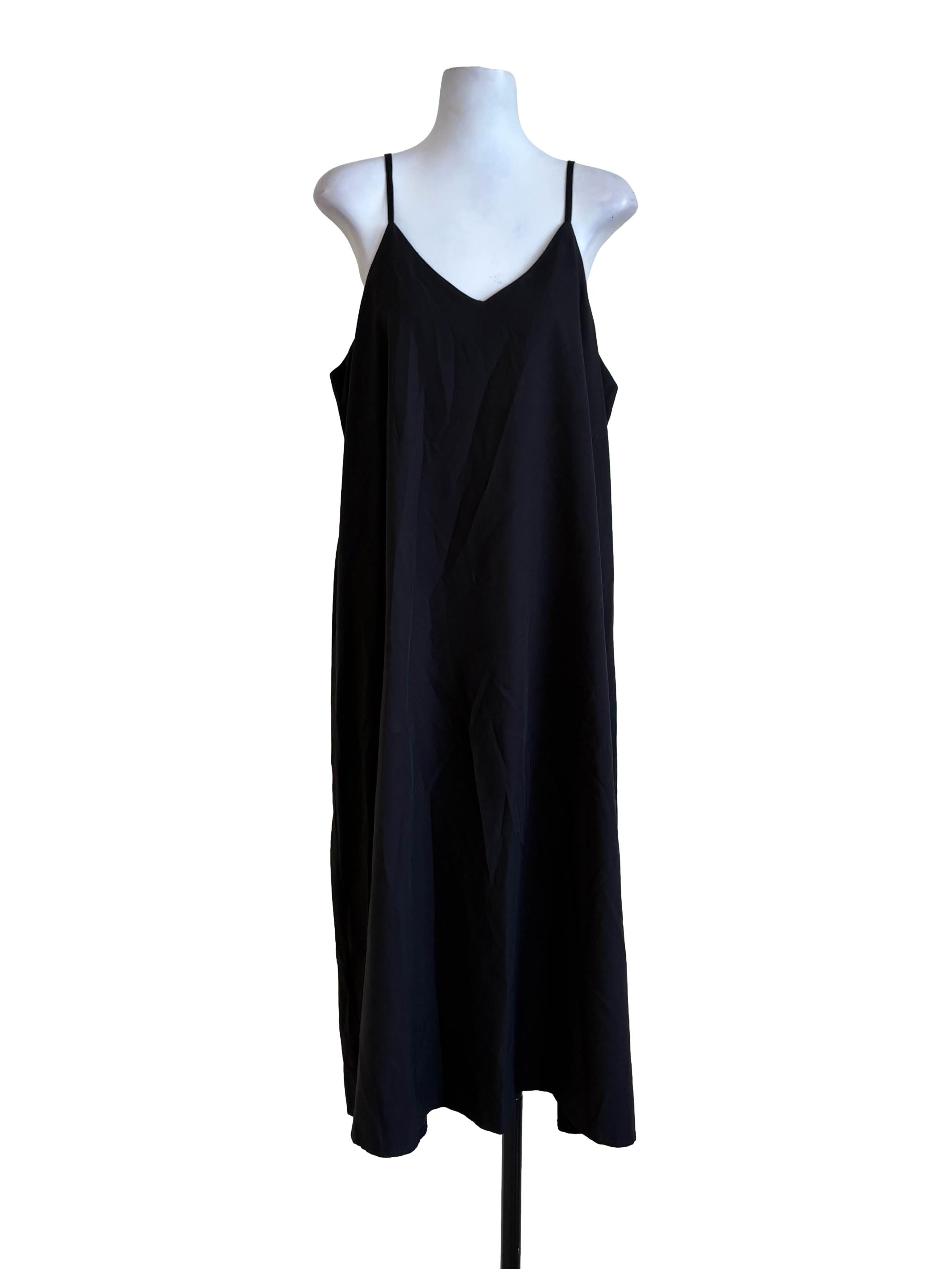 Black Satin Slip Dress