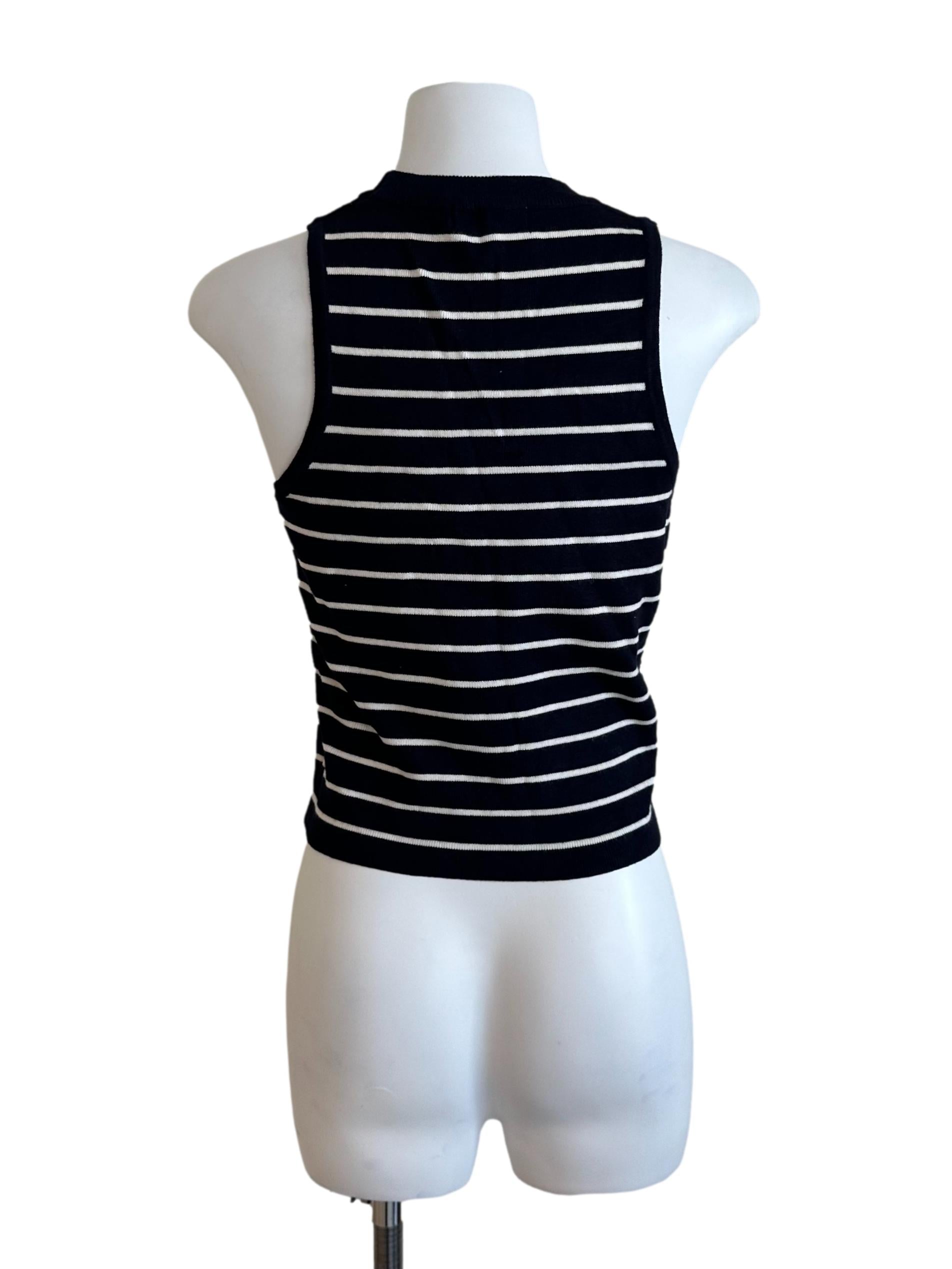 Midnight Blue Stripe Knit Top