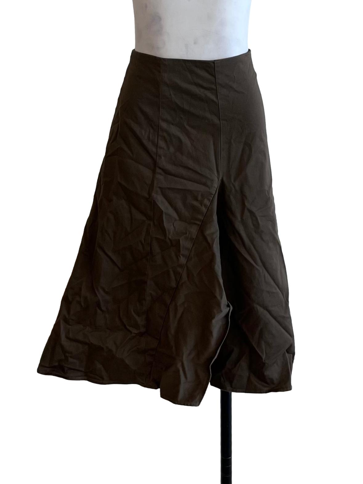 Cedar Brown High-Waisted A-Line Skirt